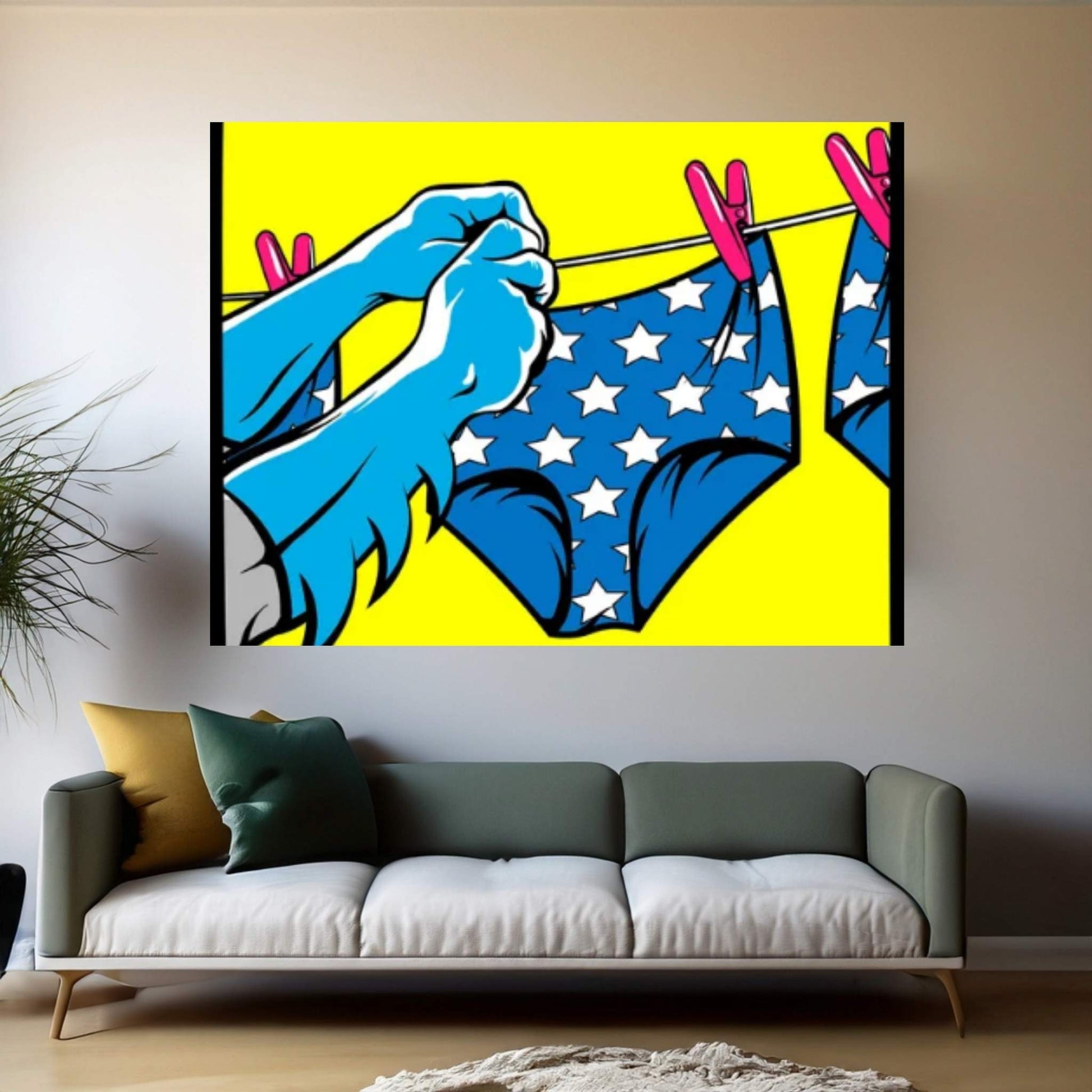 BatLaundry Canvas Wall Art - Y Canvas