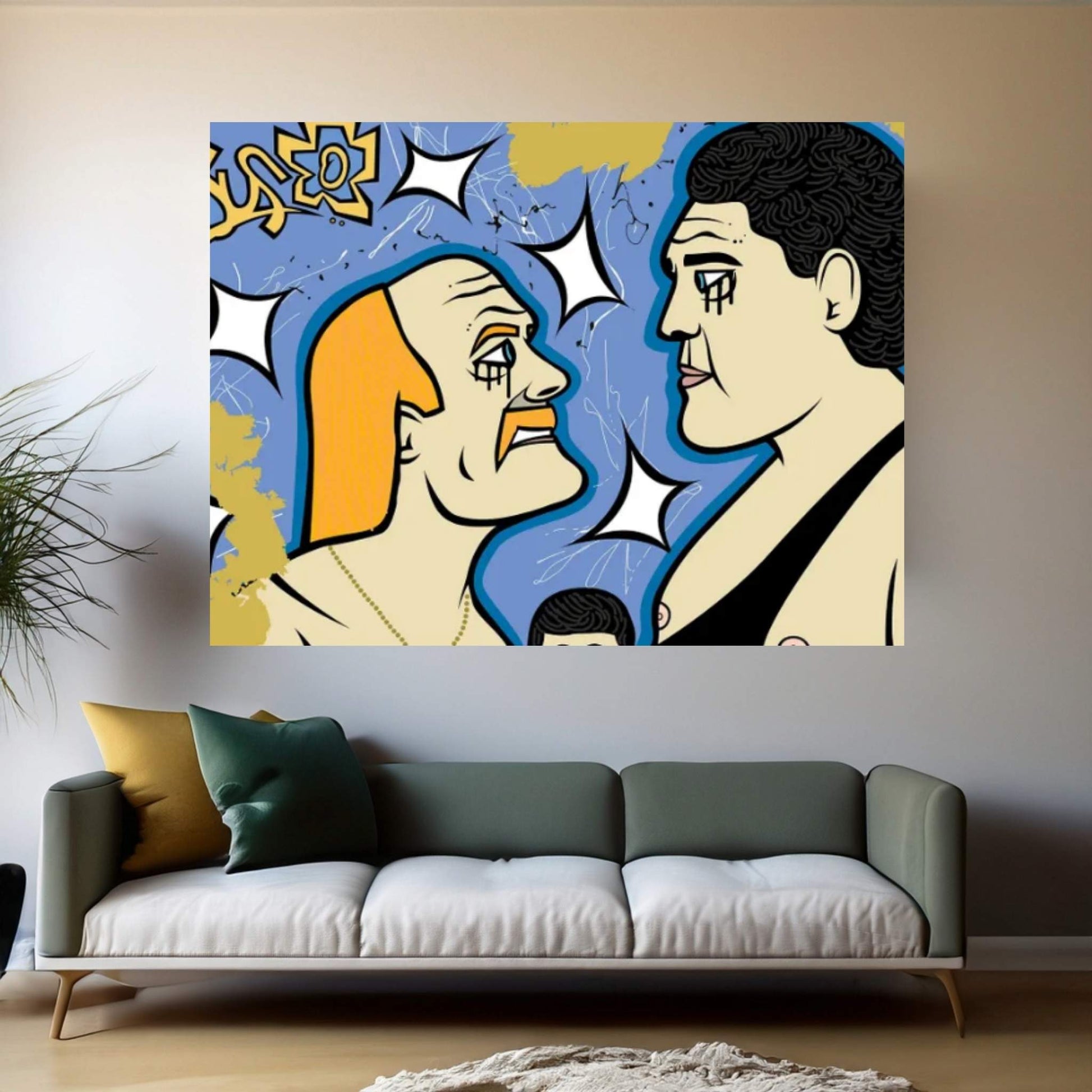 Hulk And André Canvas Wall Art - Y Canvas