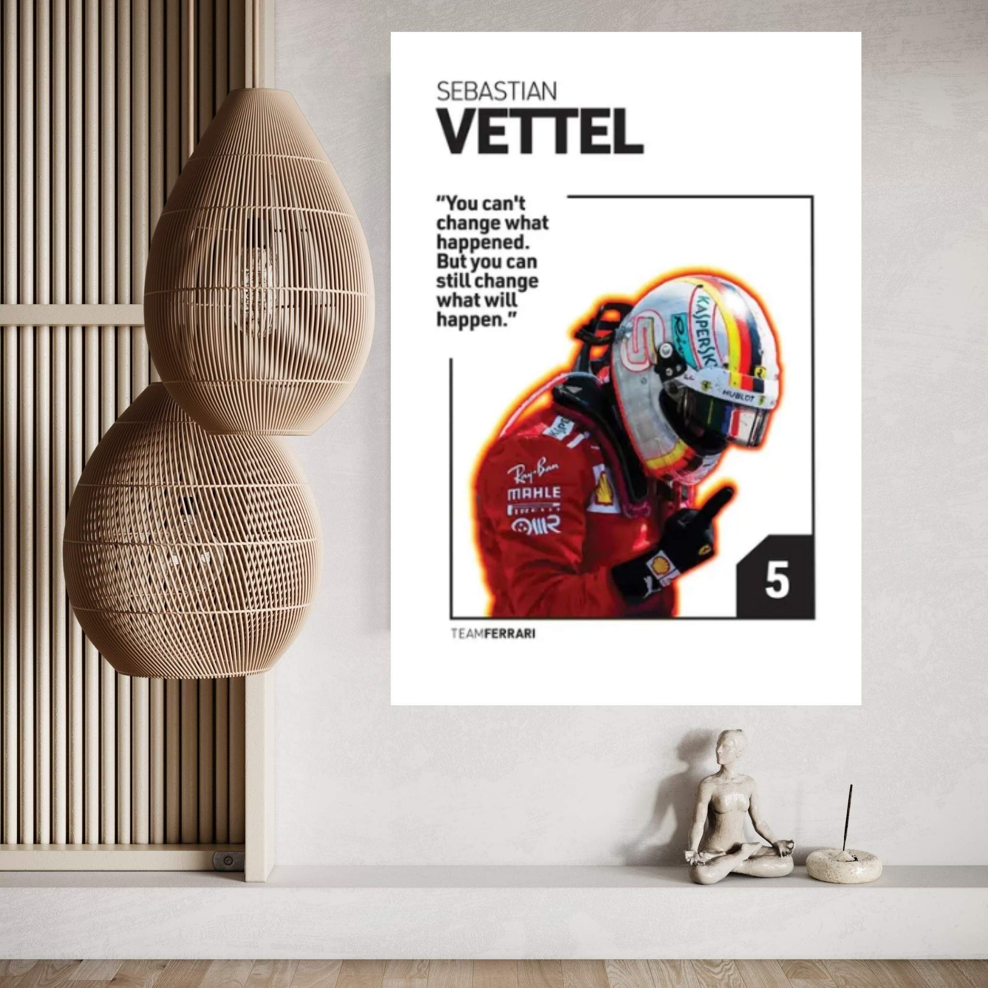 Sebastian Vettel (White) Canvas Wall Art - Y Canvas