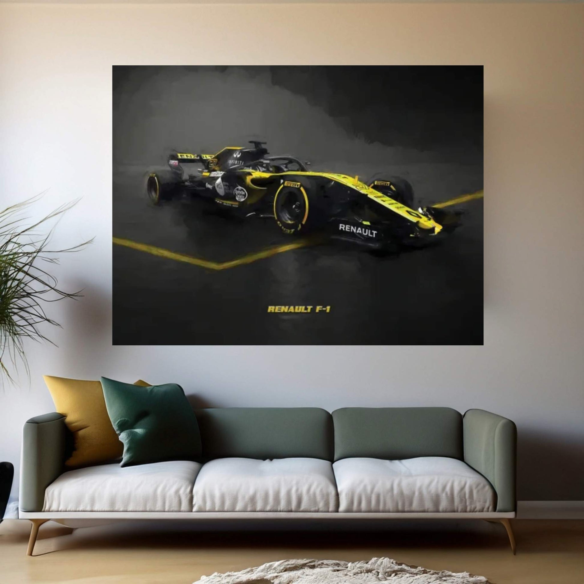 Renault F1 In Watercolor Canvas Wall Art - Y Canvas