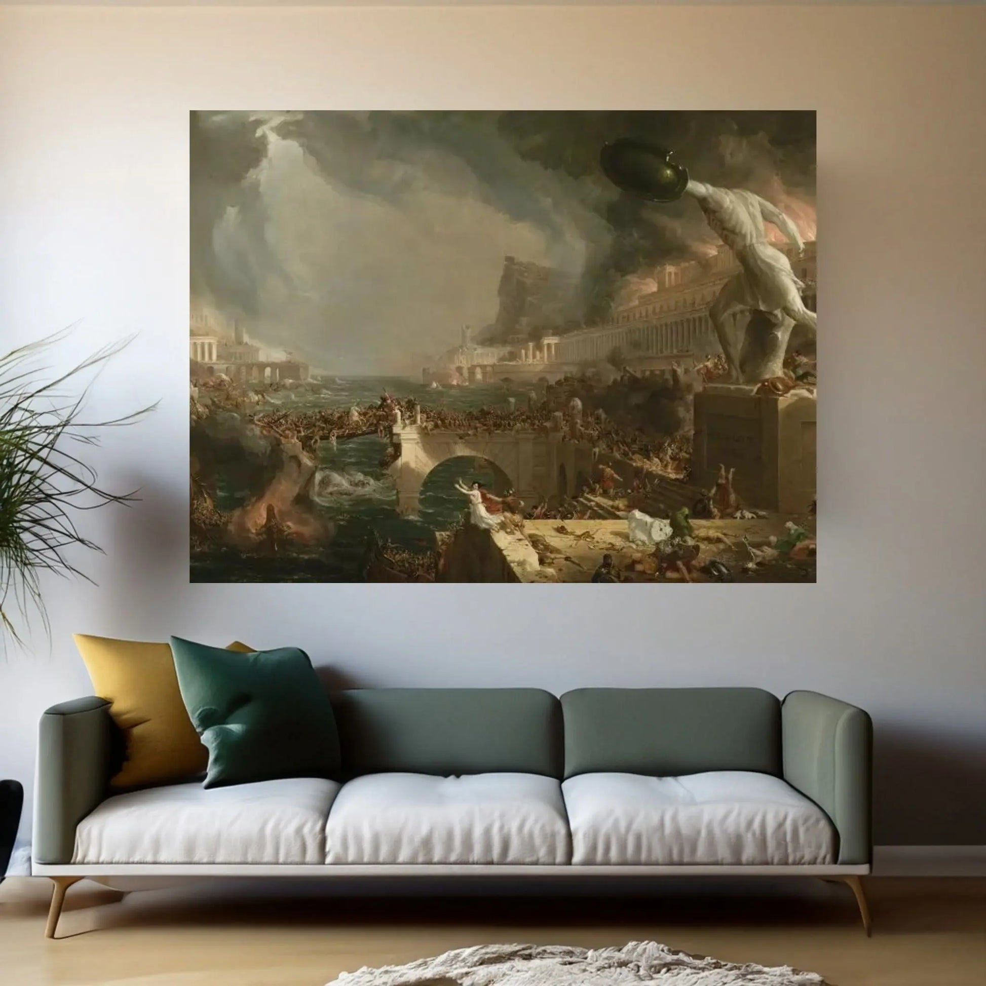The Course of Empire: Destruction, 1836 Canvas Wall Art - Y Canvas
