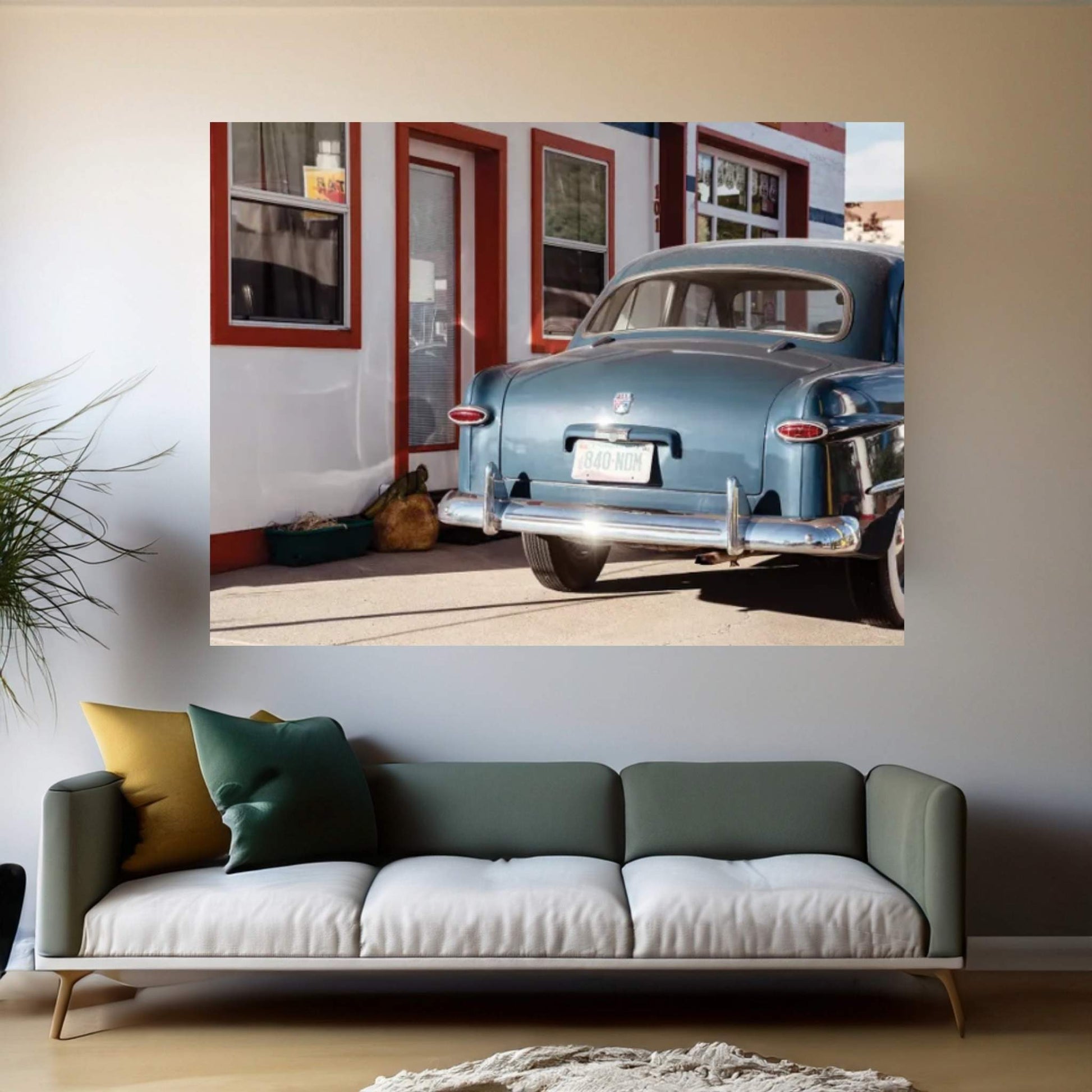American West - Retro Ford Arizona Canvas Wall Art - Y Canvas
