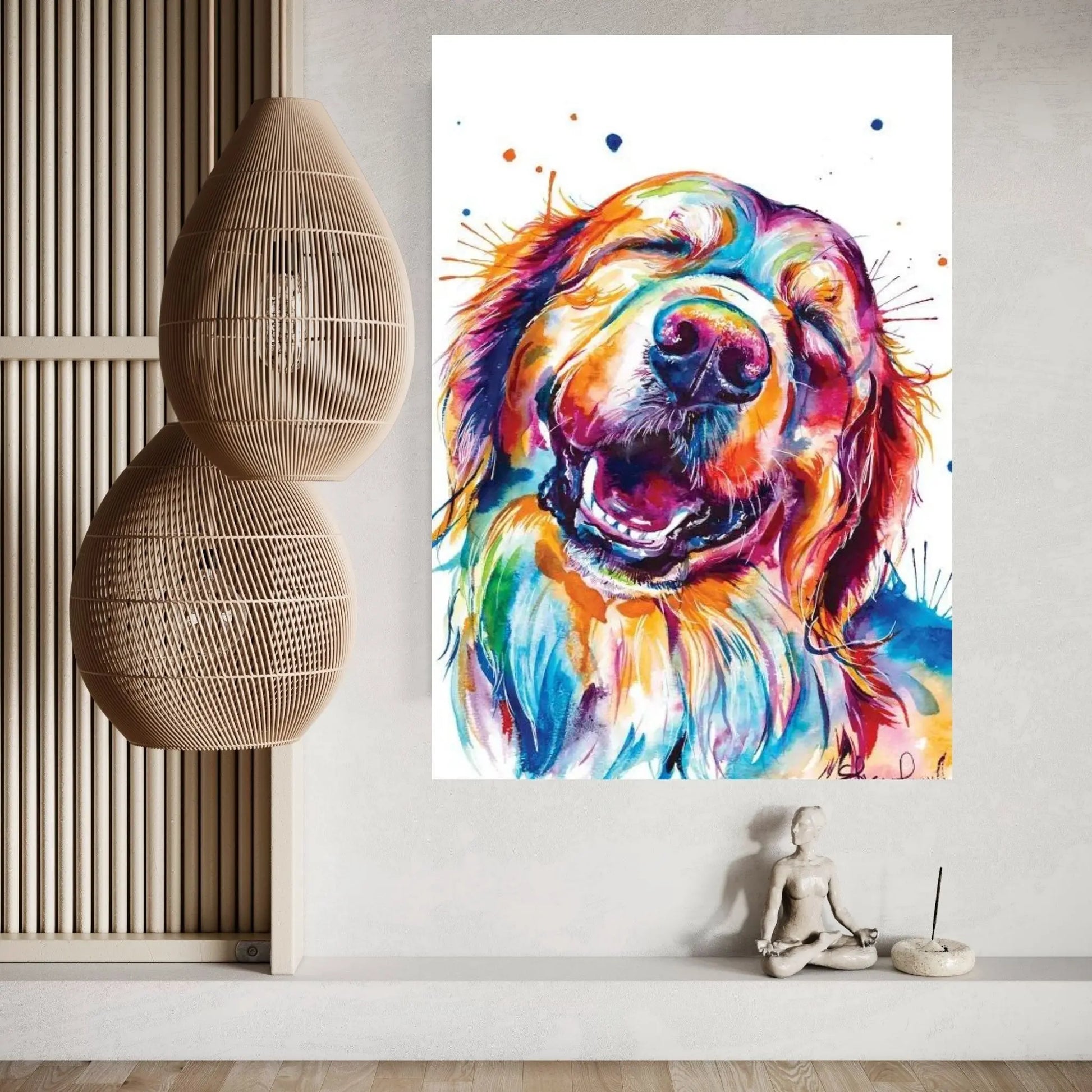 Golden Smile Canvas Wall Art - Y Canvas