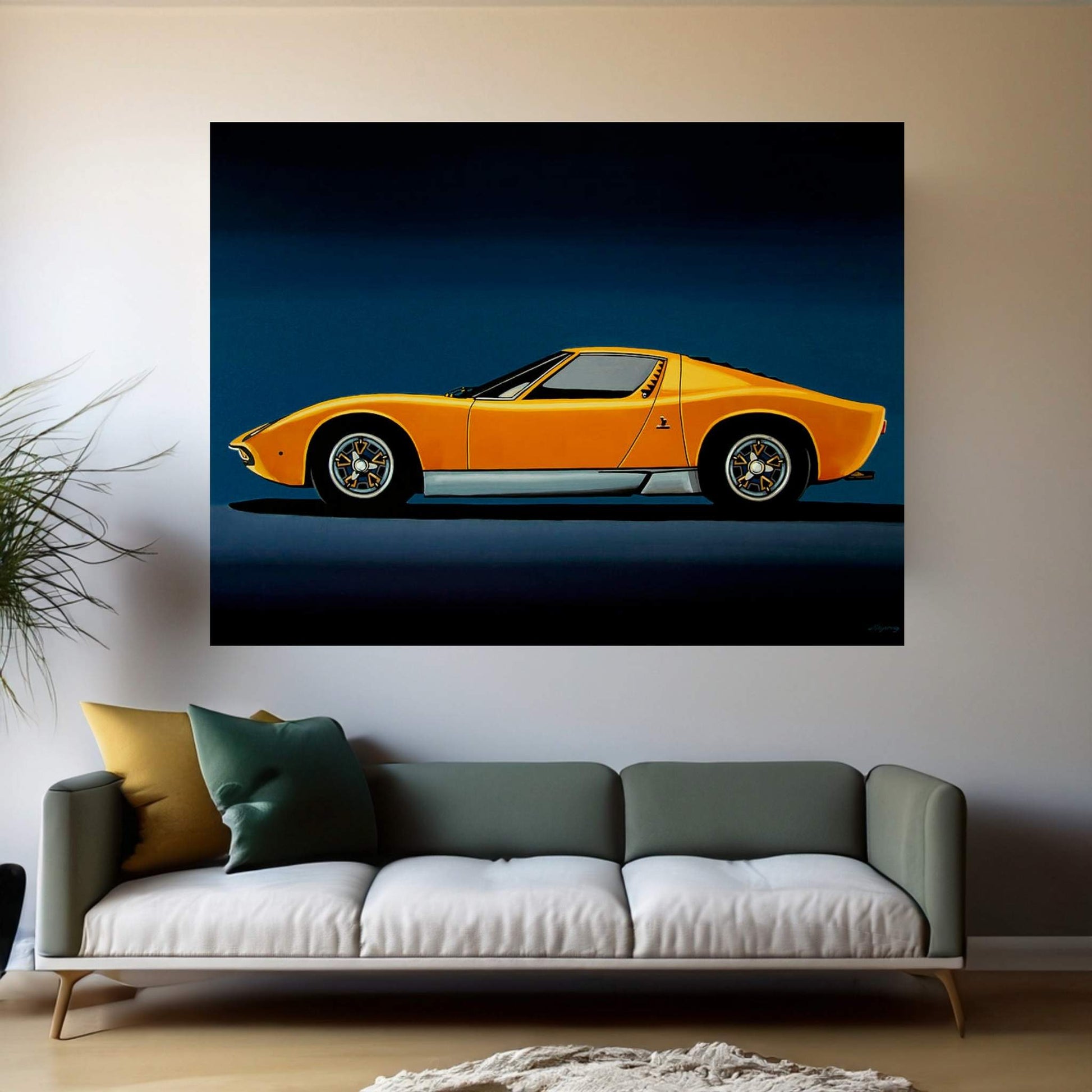 Lamborghini Miura 1966 Canvas Wall Art - Y Canvas