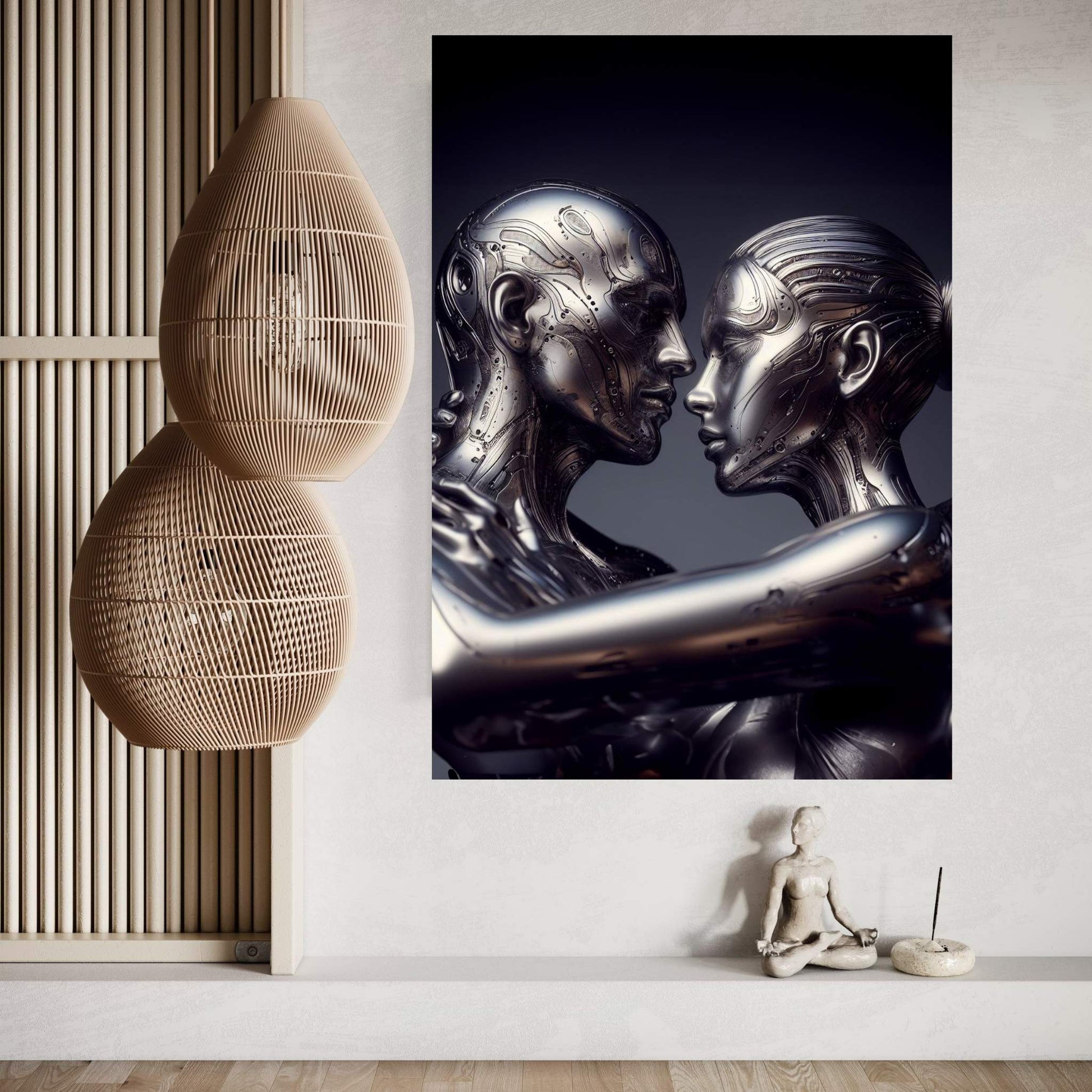 Metalic Love Couple Canvas Wall Art - Y Canvas