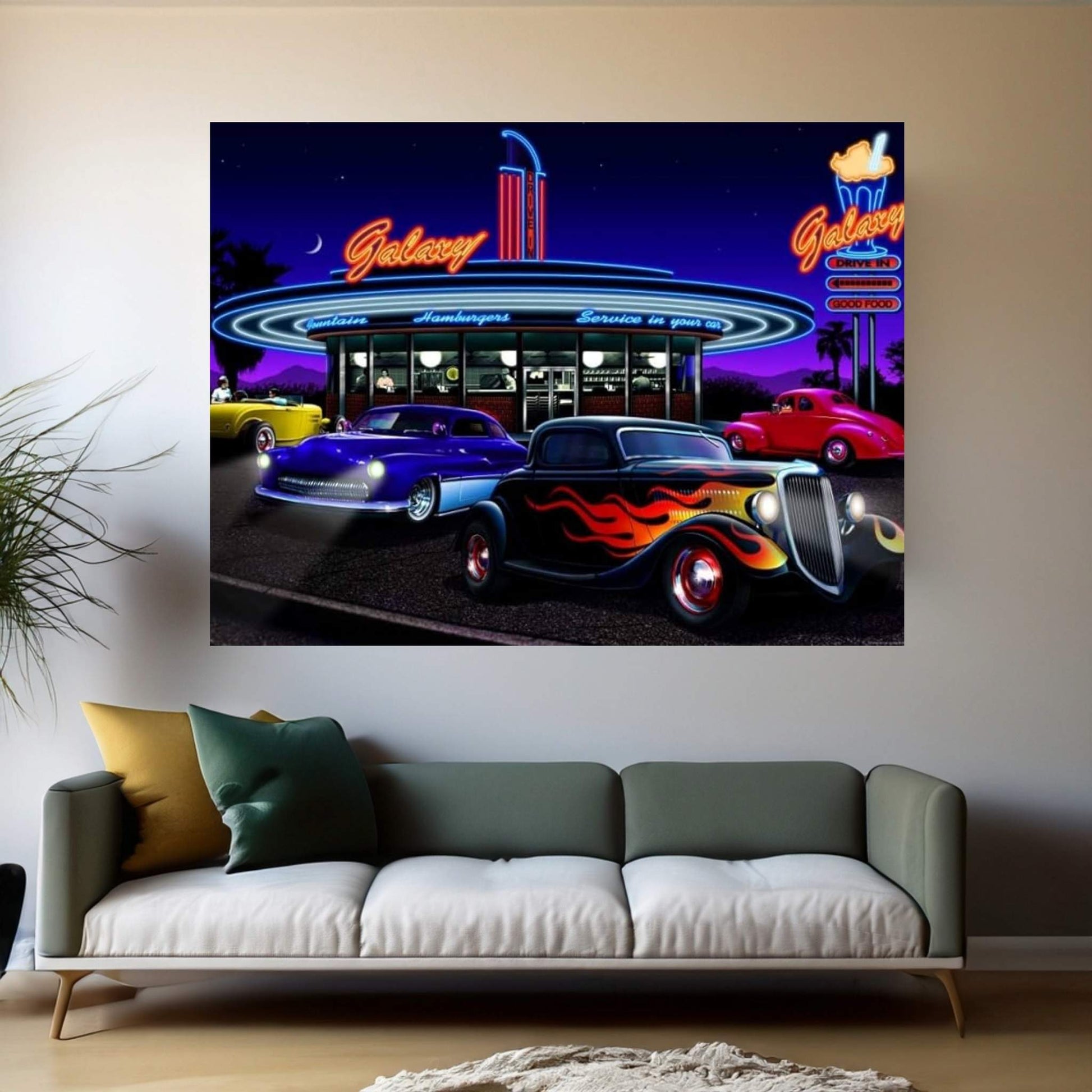 Galaxy Diner I Canvas Wall Art - Y Canvas