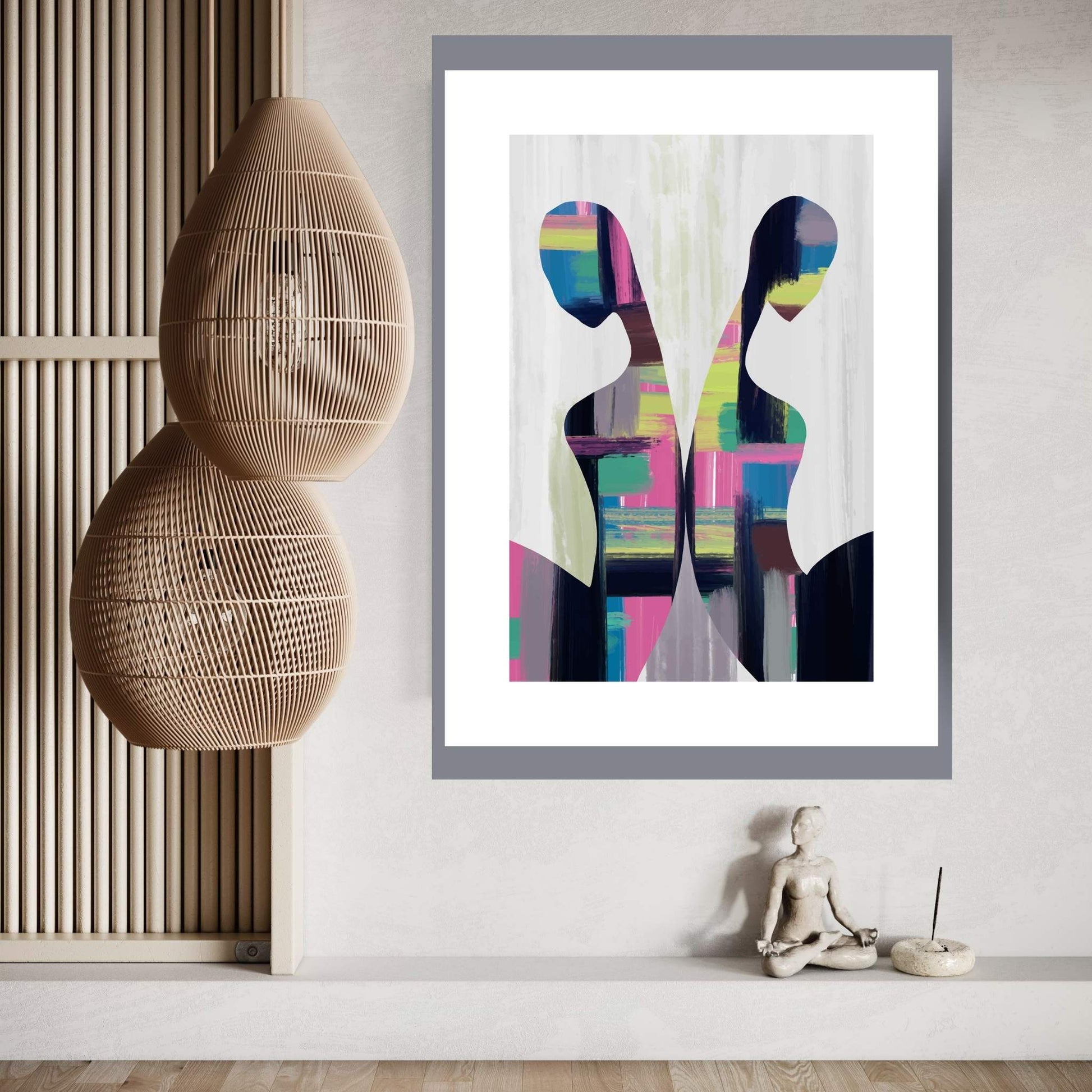 Popular Modern Cartoons Two People Alone Woman - Man Canvas Wall Art - Y Canvas