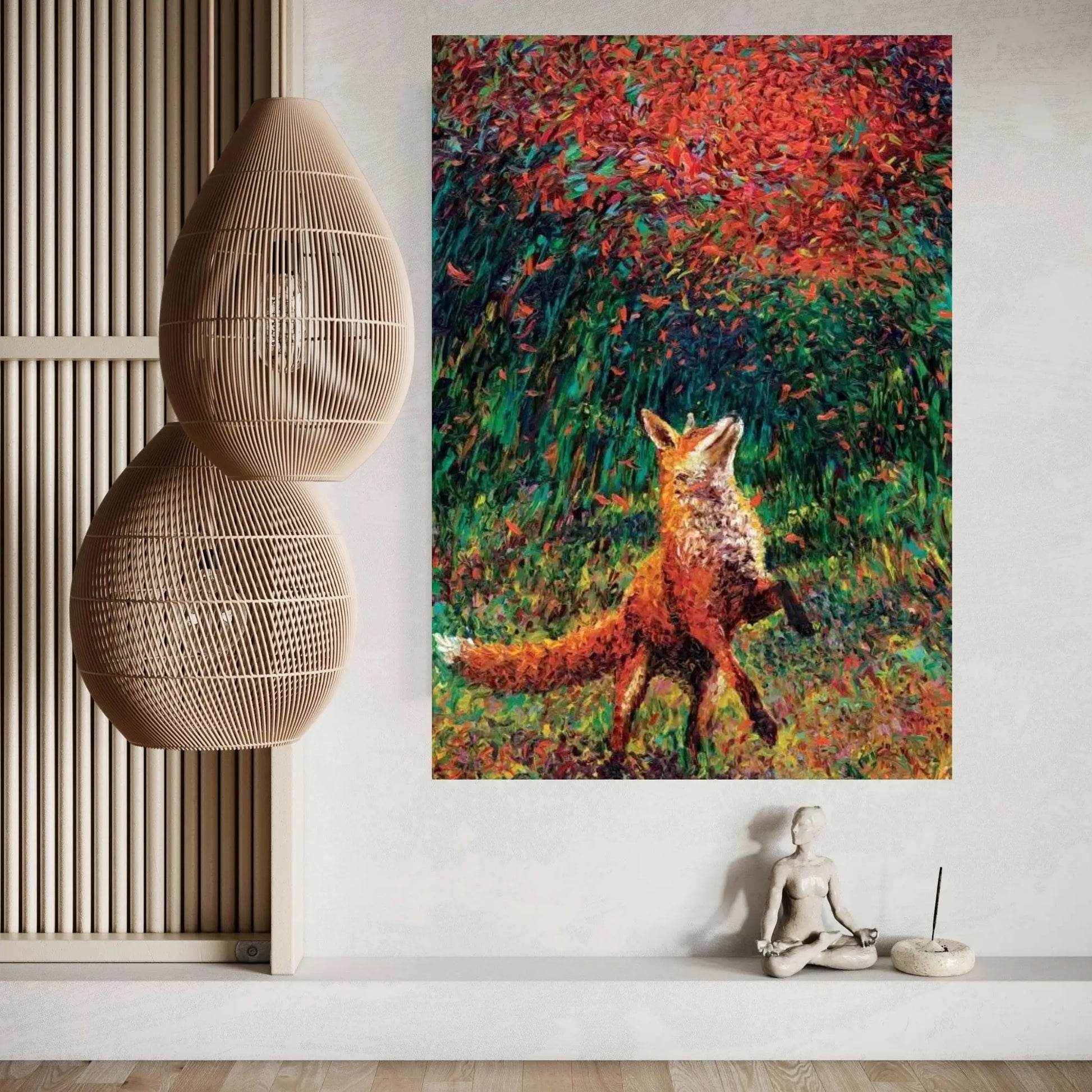 Fox Fire Canvas Wall Art - Y Canvas
