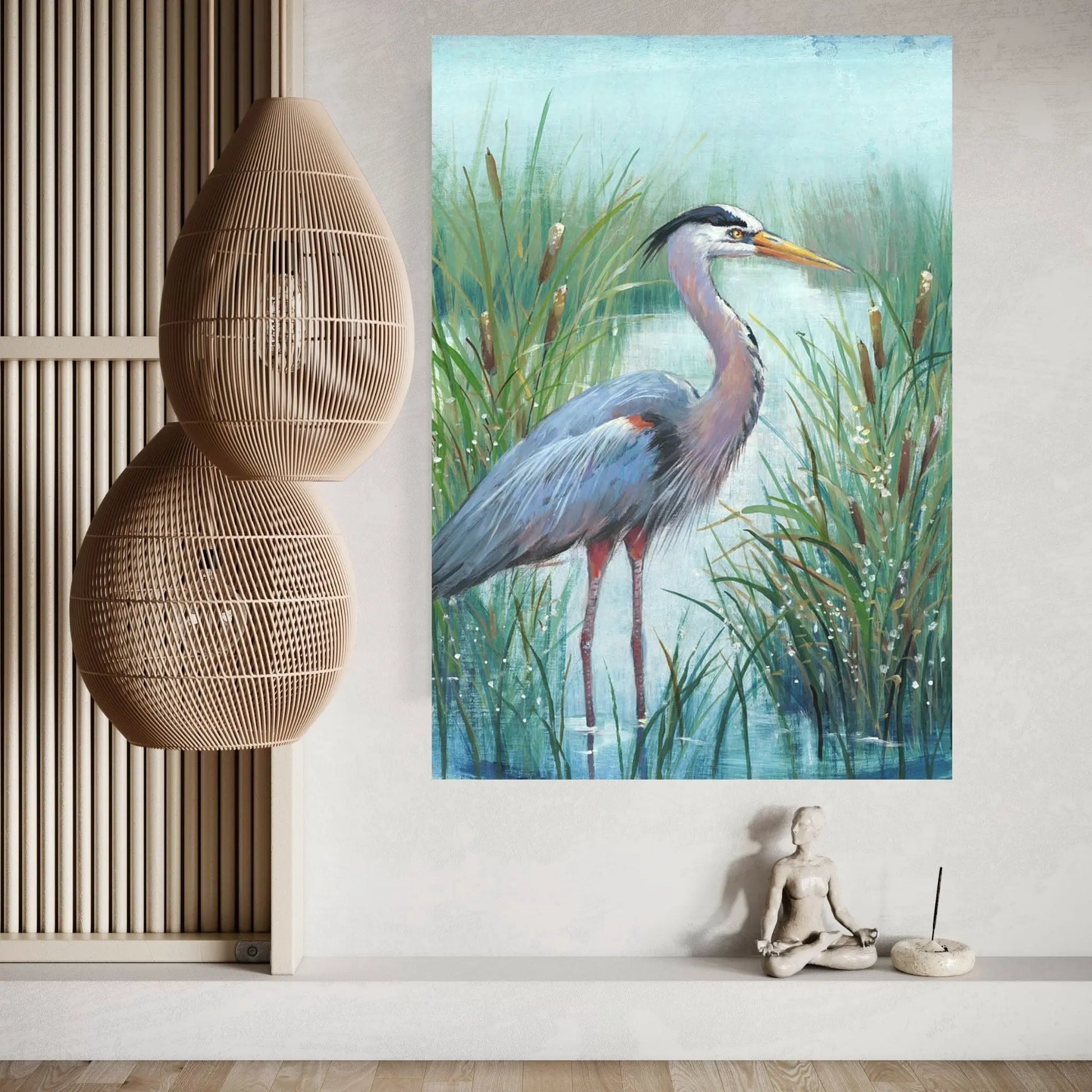 Marsh Heron I Canvas Wall Art - Y Canvas