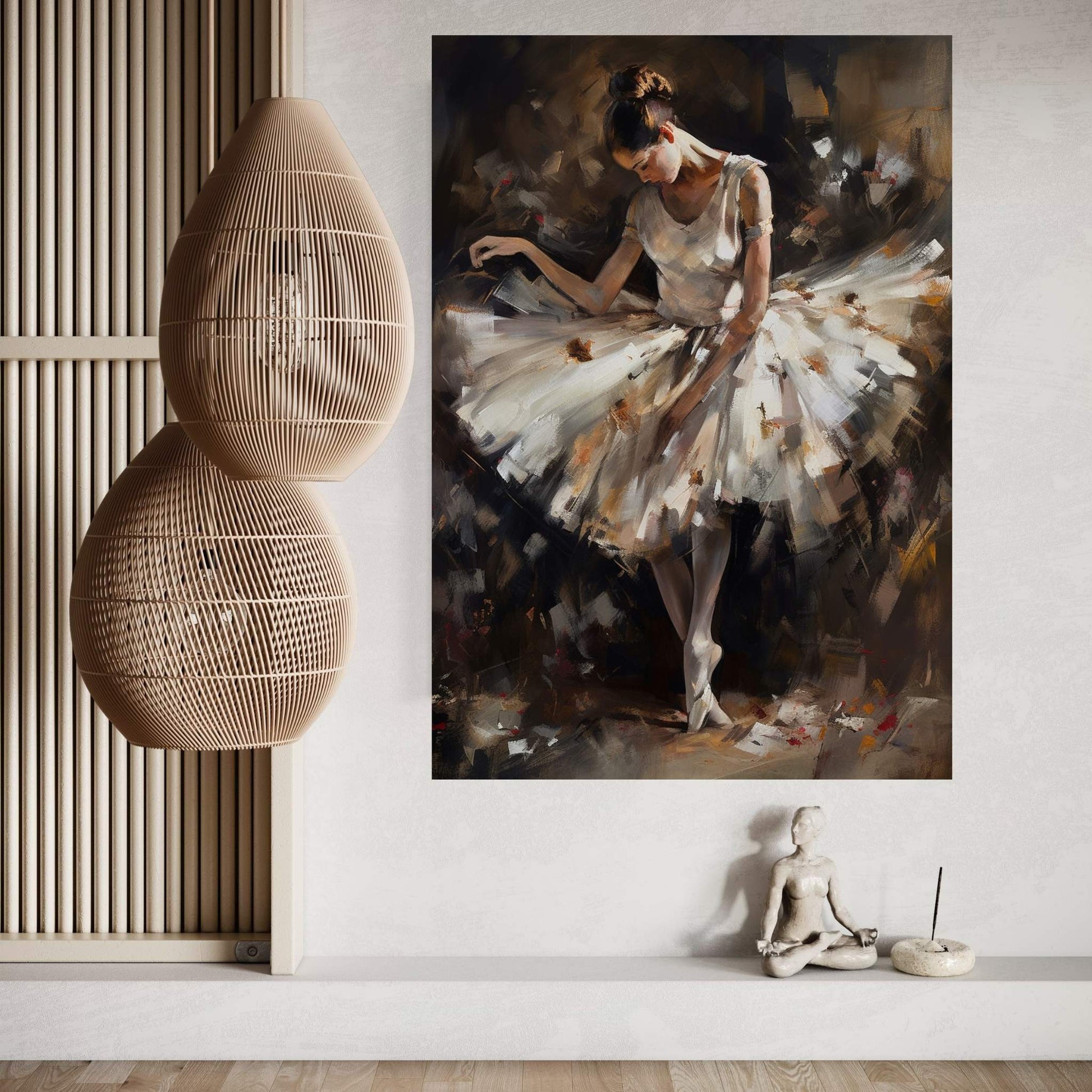 Ballerina Woman in White Dress Canvas Art Wall Decor - Y Canvas