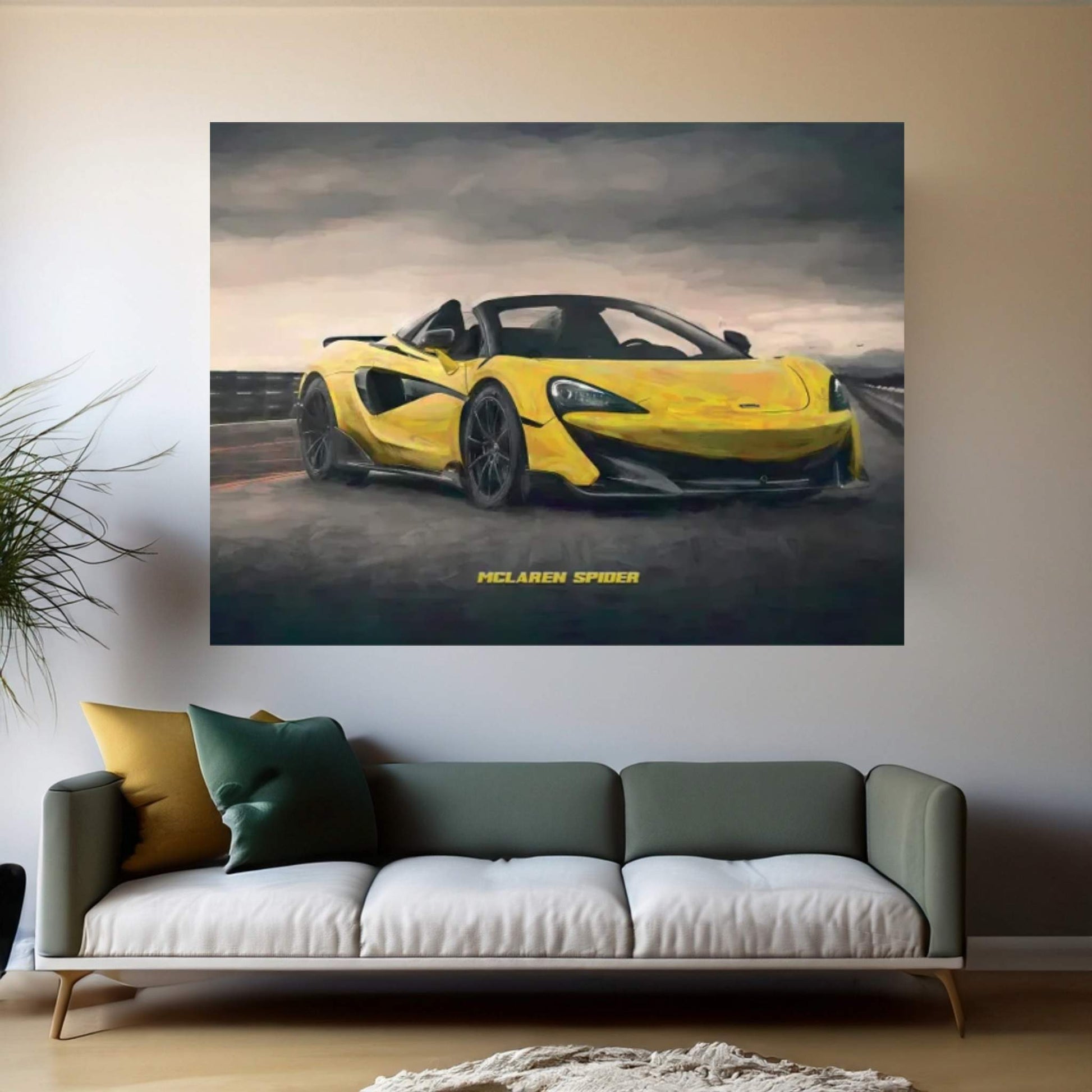 McLaren Spider In Watercolor Canvas Wall Art - Y Canvas