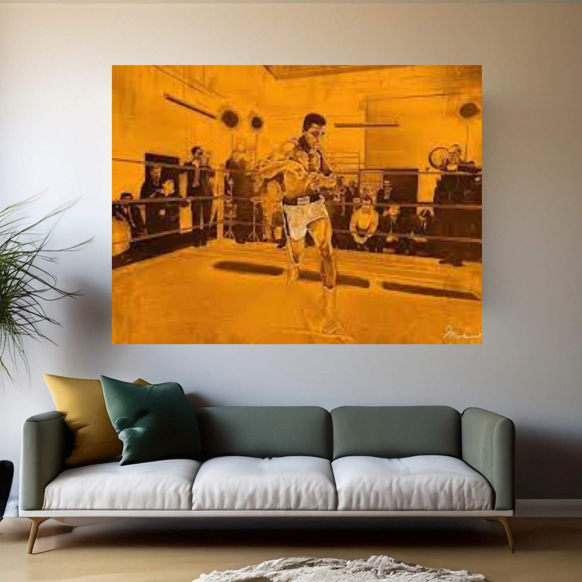 Muhammad Ali in training in London for Brian London fight, 1966 Canvas Wall Art - Y Canvas