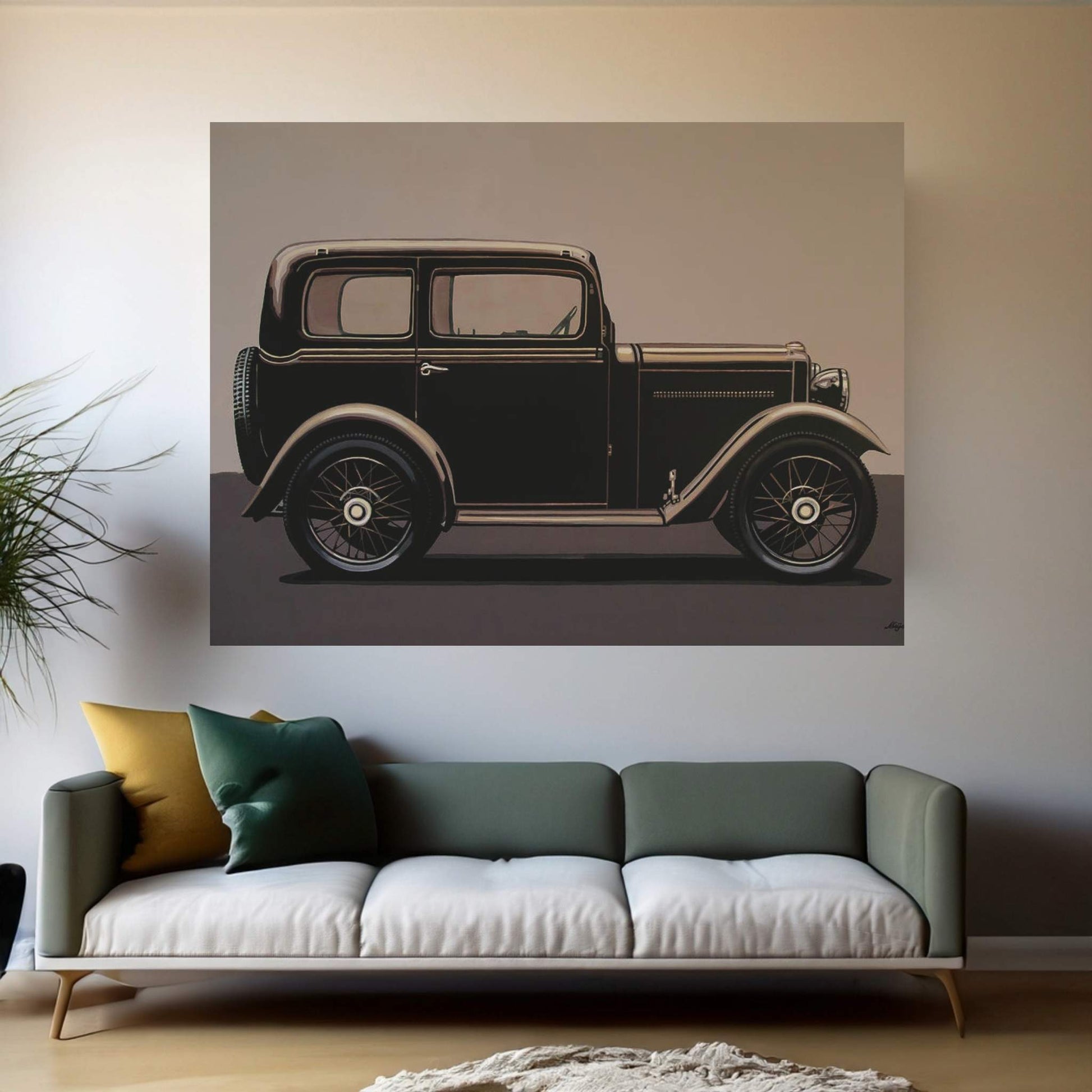 Morris Minor Saloon 1928 Canvas Wall Art - Y Canvas