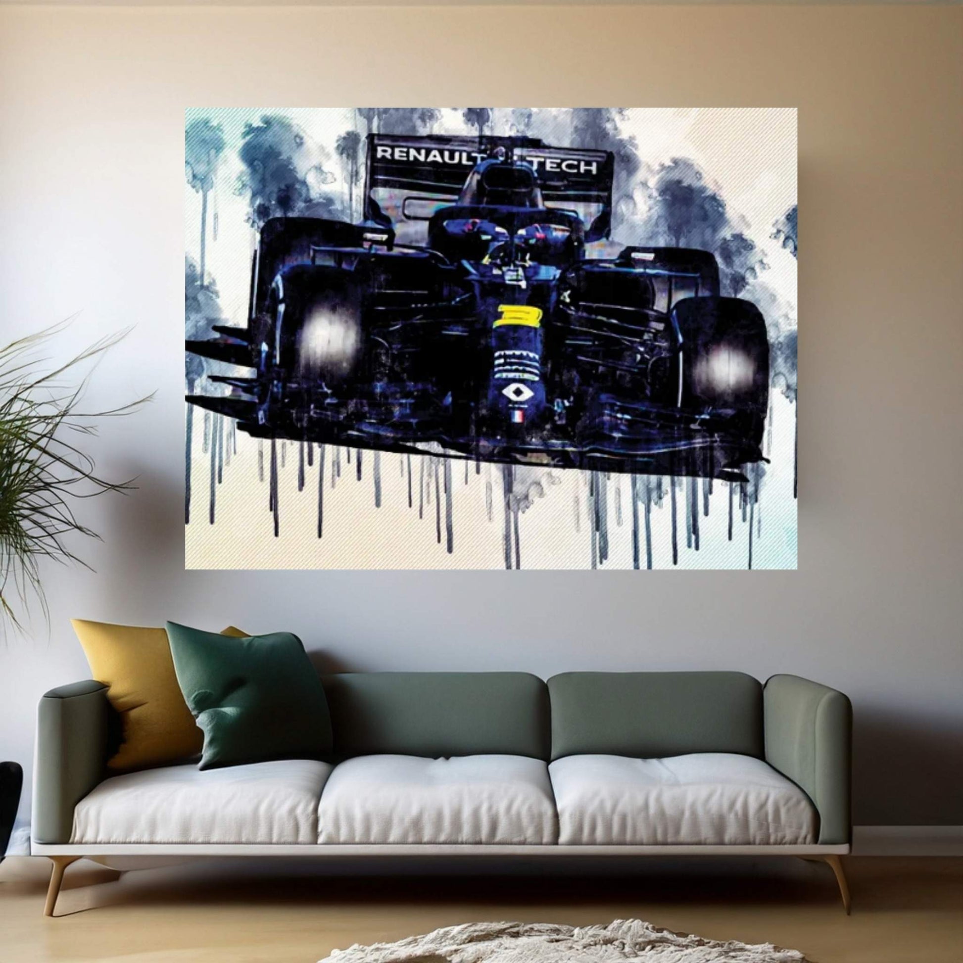 Daniel Ricciardo Renault Rs20 On Track Raceway 2020 F1 Cars Canvas Wall Art - Y Canvas