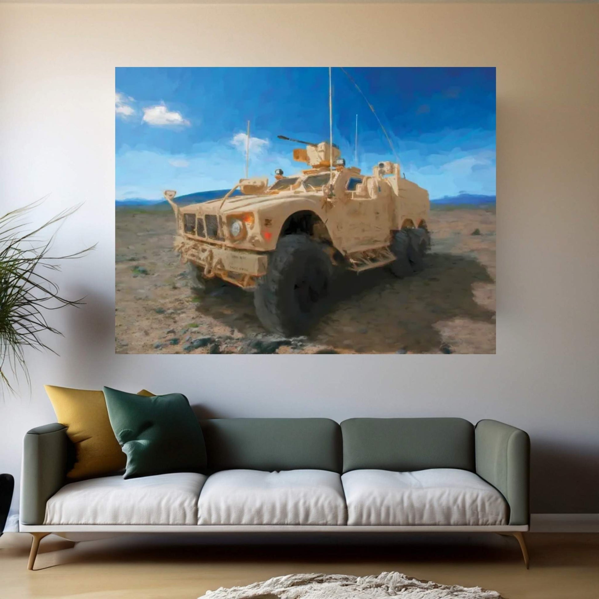 Gun Military Vehicle Canvas Wall Art - Y Canvas