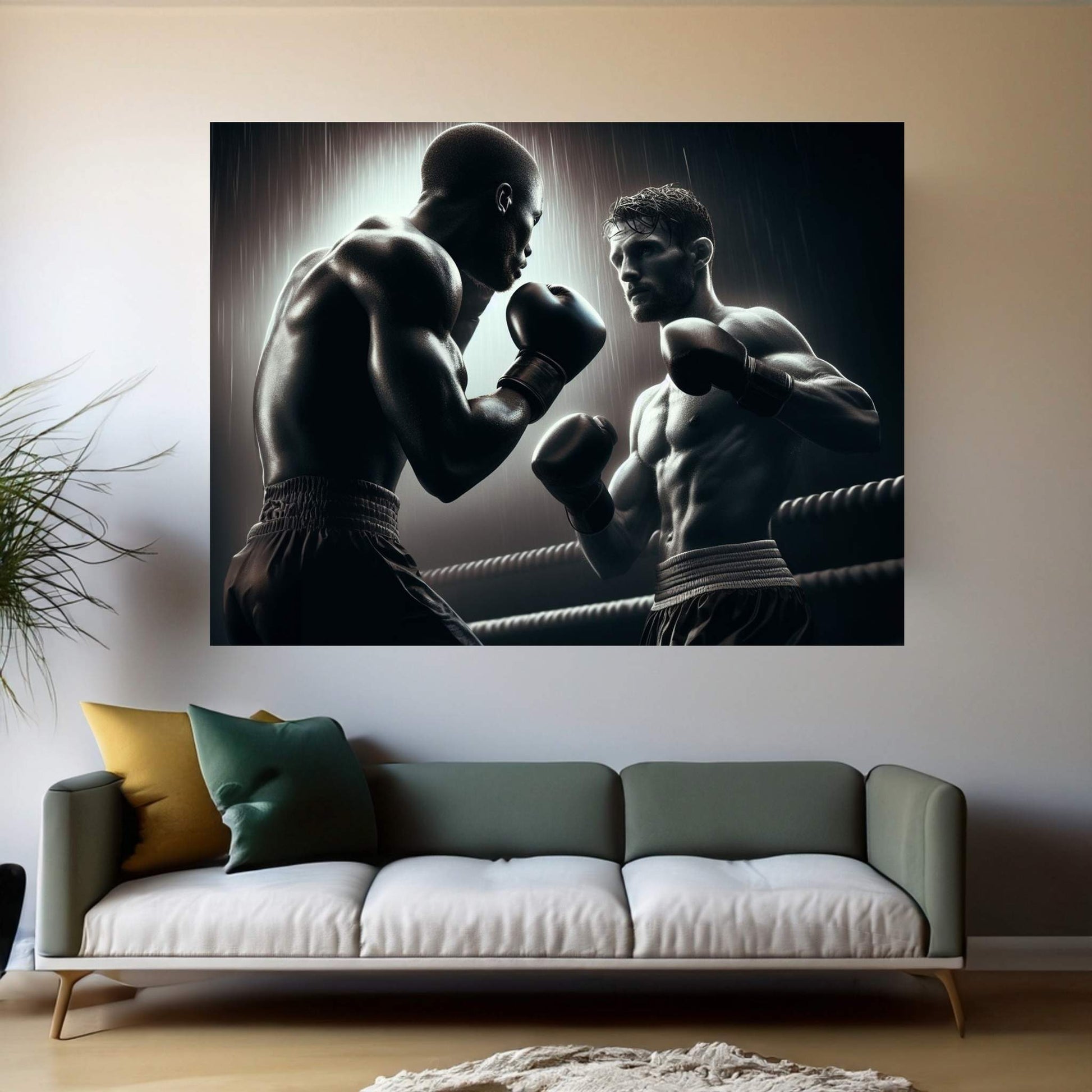 Black African Boxer, Fist and Victory, Boxing Canvas Wall Art - Y Canvas