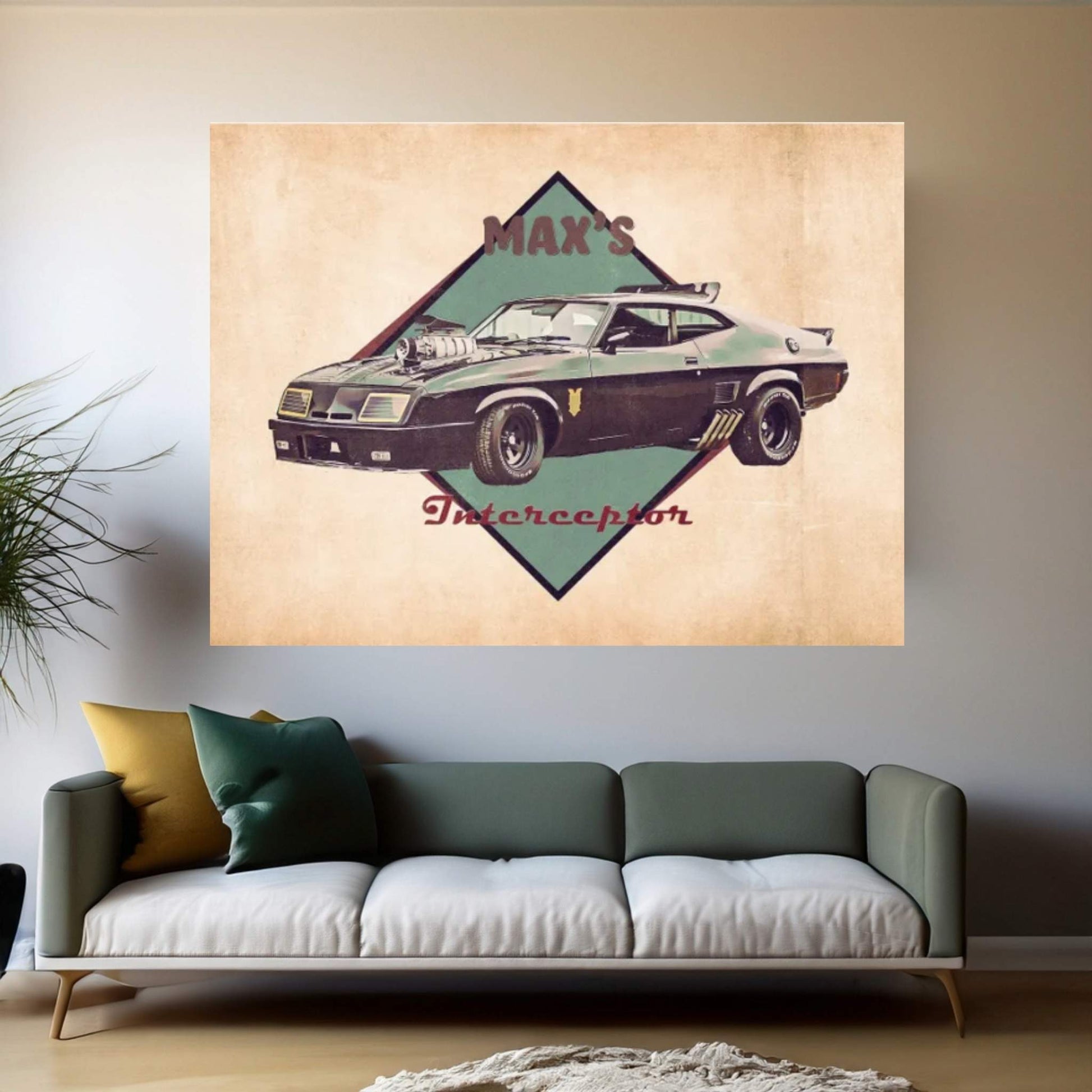 Max's Interceptor Canvas Wall Art - Y Canvas