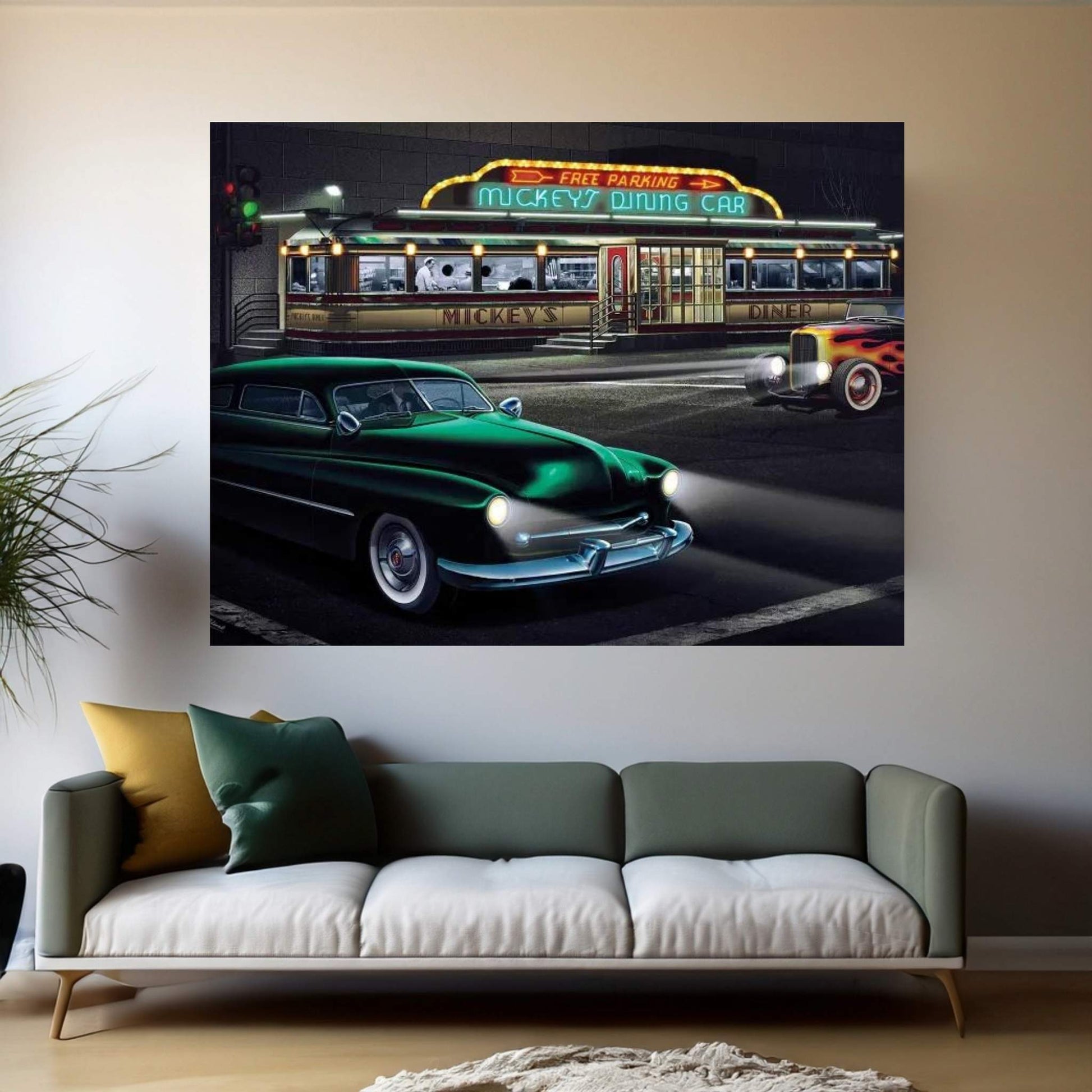 Mickey's Diner I Canvas Wall Art - Y Canvas