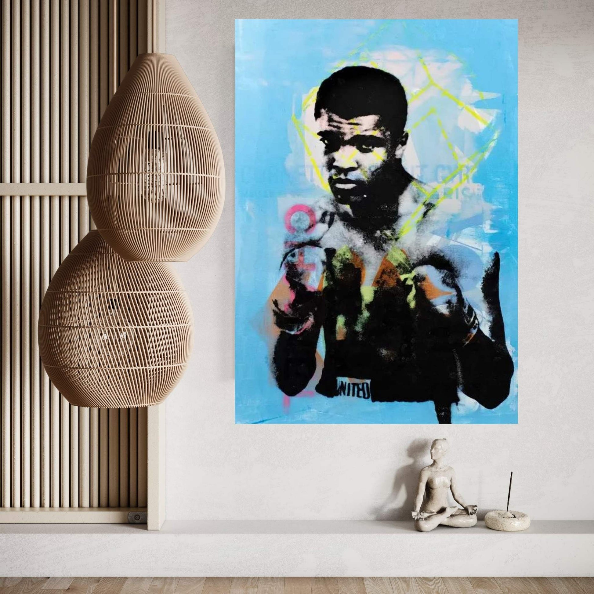 Muhammad Ali - Blue Canvas Wall Art - Y Canvas