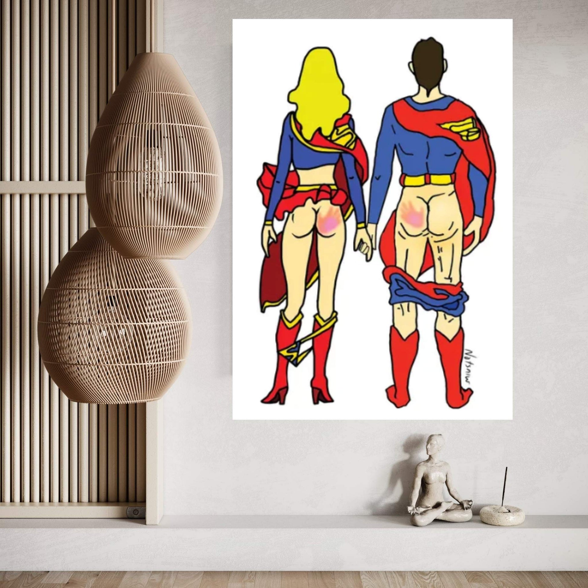 Hero Butt Lovers Are Super Canvas Wall Art - Y Canvas