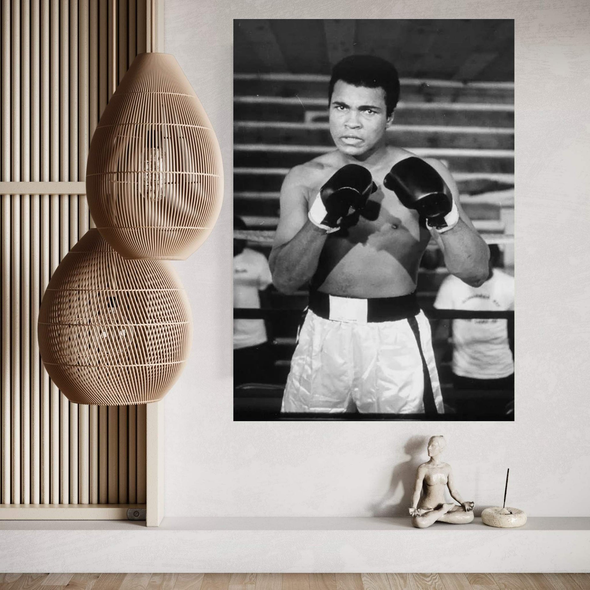 Muhammad Ali With A Fierce Glare While Training Canvas Wall Art - Y Canvas