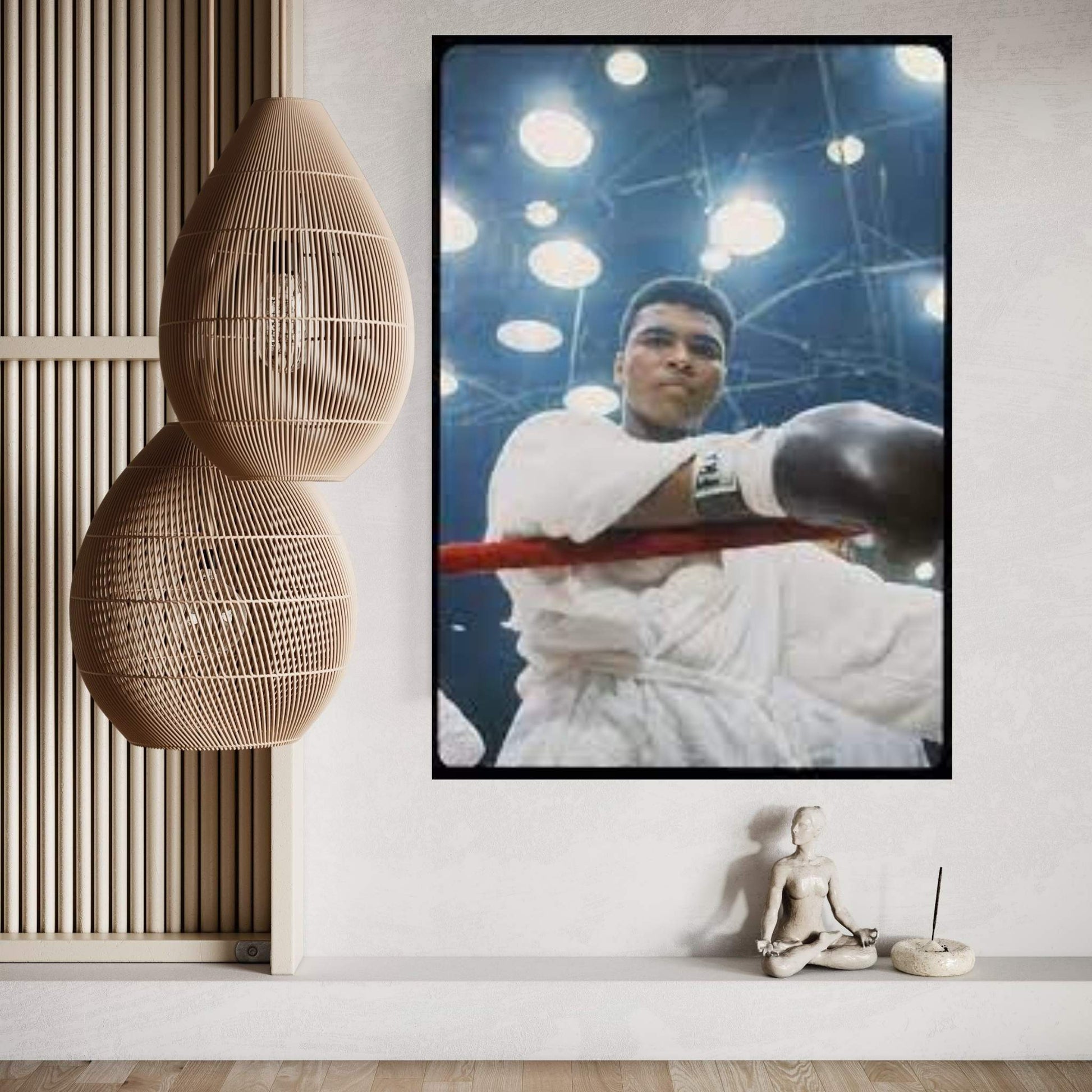 Pre-Fight Corner Shot Of A Young, Robed Muhammad Ali Canvas Wall Art - Y Canvas