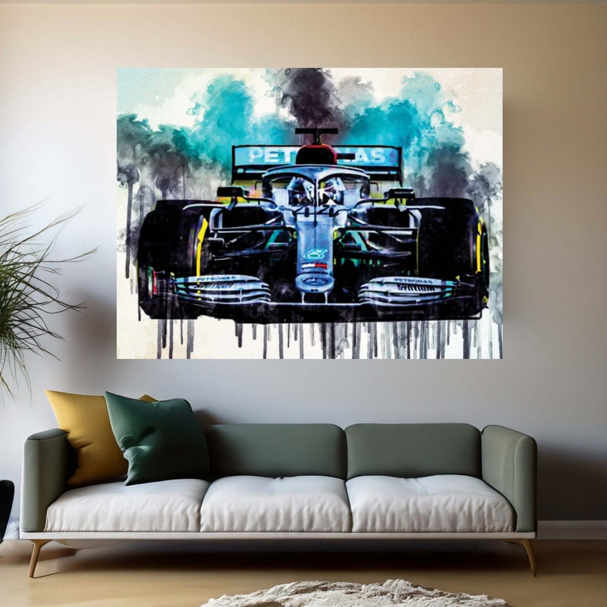 Mercedes-Amg F1 W11 Eq Performance Close-Up Lewis Hamilton 2020 F1 Cars Raceway Formula 1 Canvas Wall Art - Y Canvas