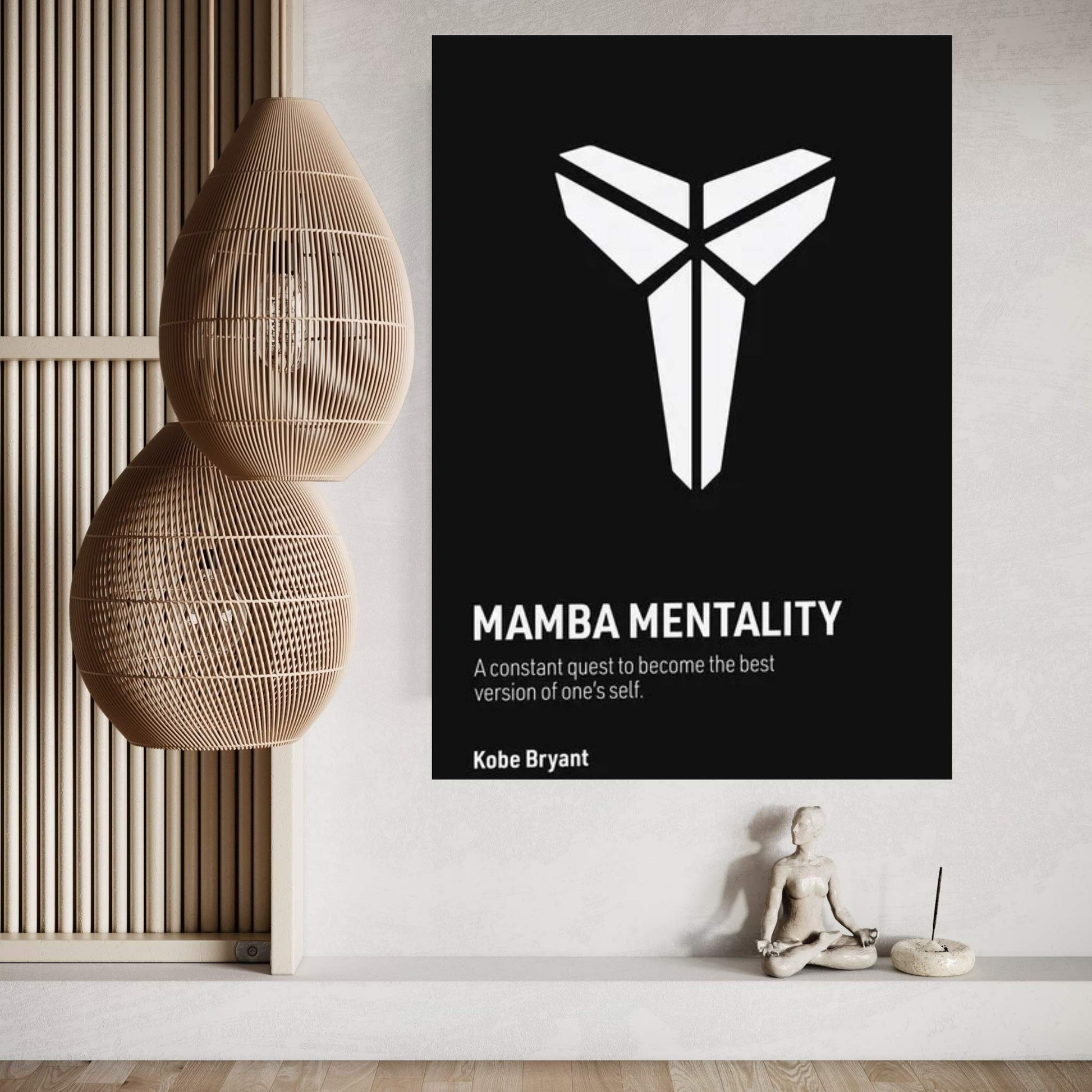 Mamba Mentality (Black/ White) Canvas Wall Art - Y Canvas