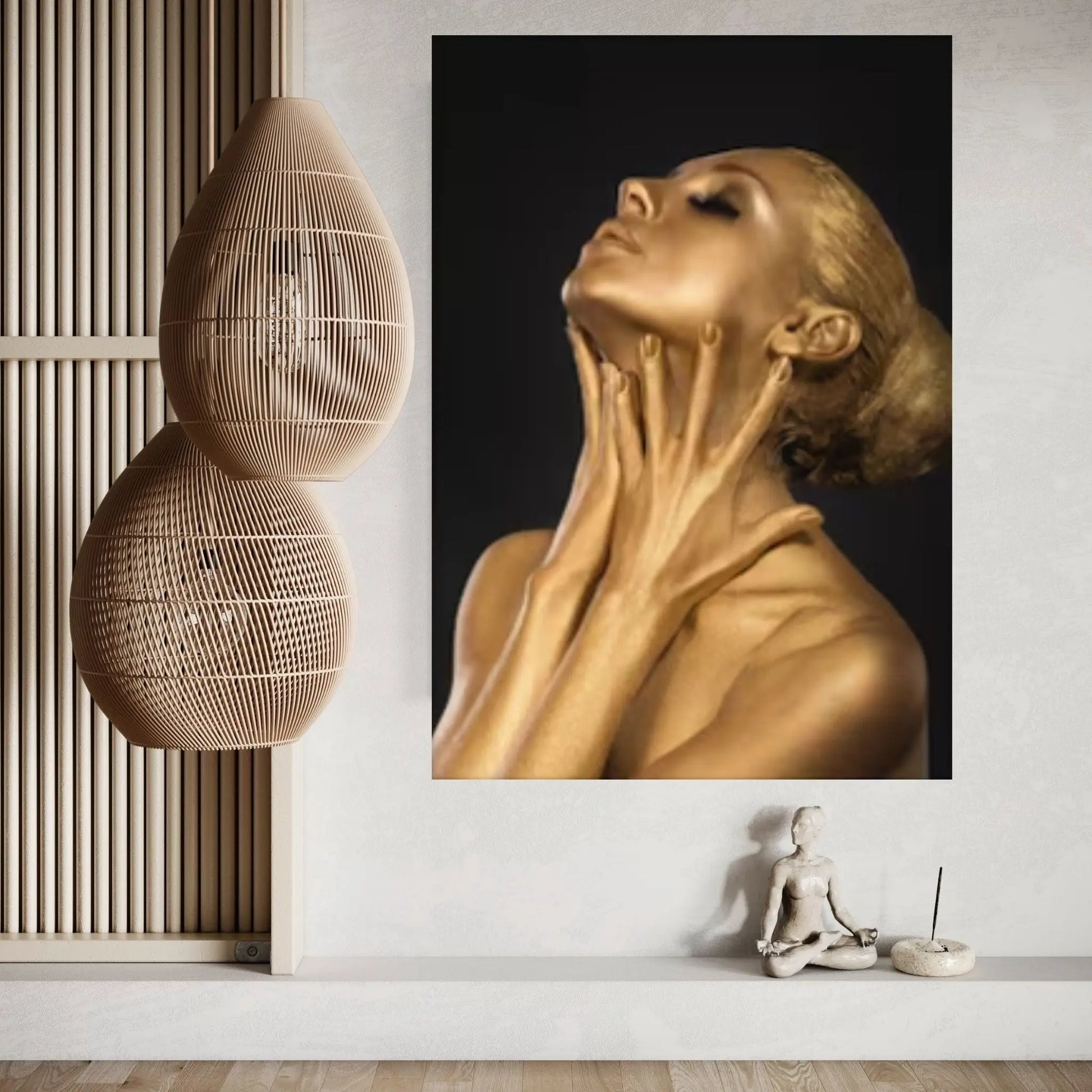 Black and Gold African Nude Woman Indian Oil Painting on Canvas Posters and Prints Scandinavian Wall Art Picture - Y Canvas