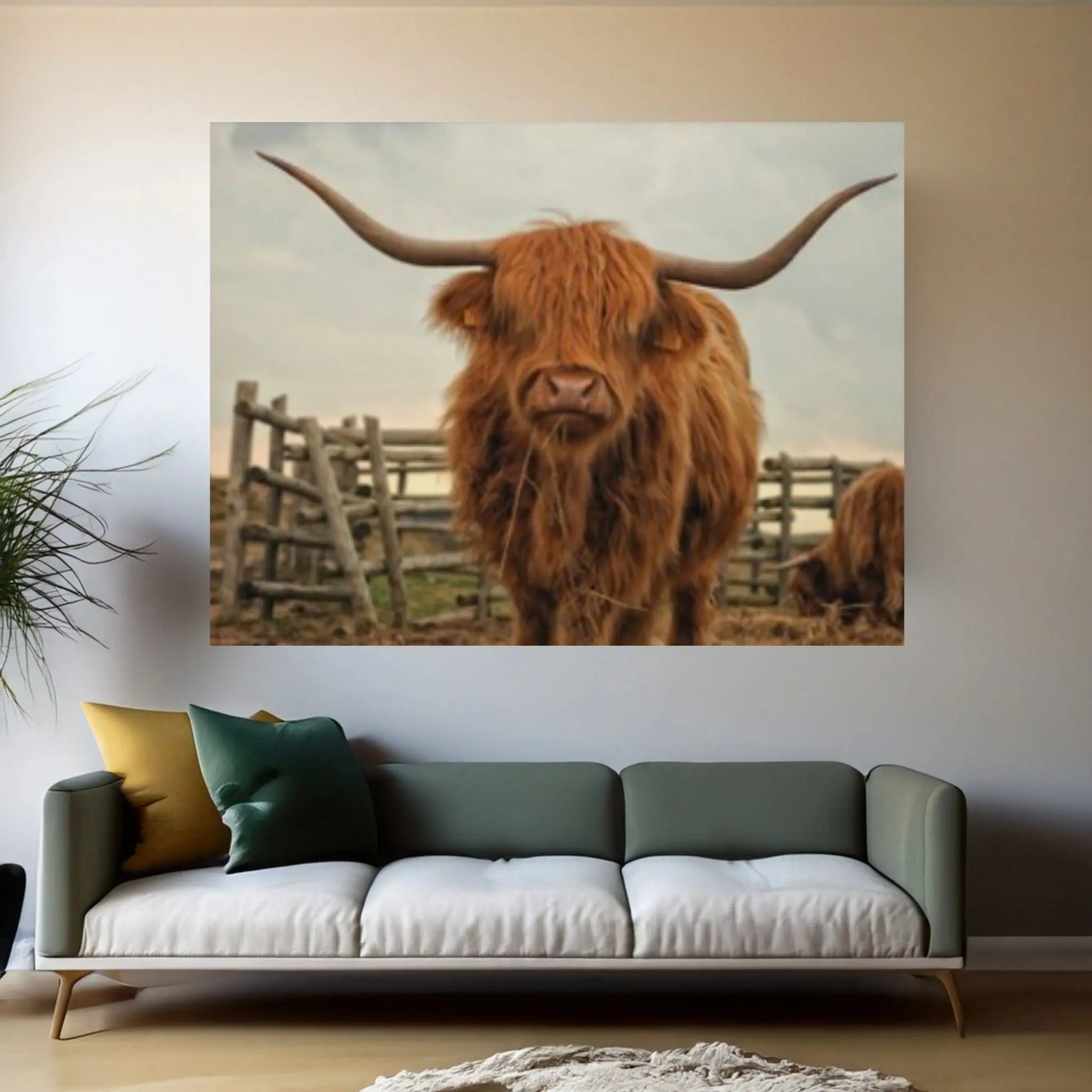 Highland Cow Wall Art | Highland Cow Animal Canvas Wall Art Poster Print Canvas - Y Canvas