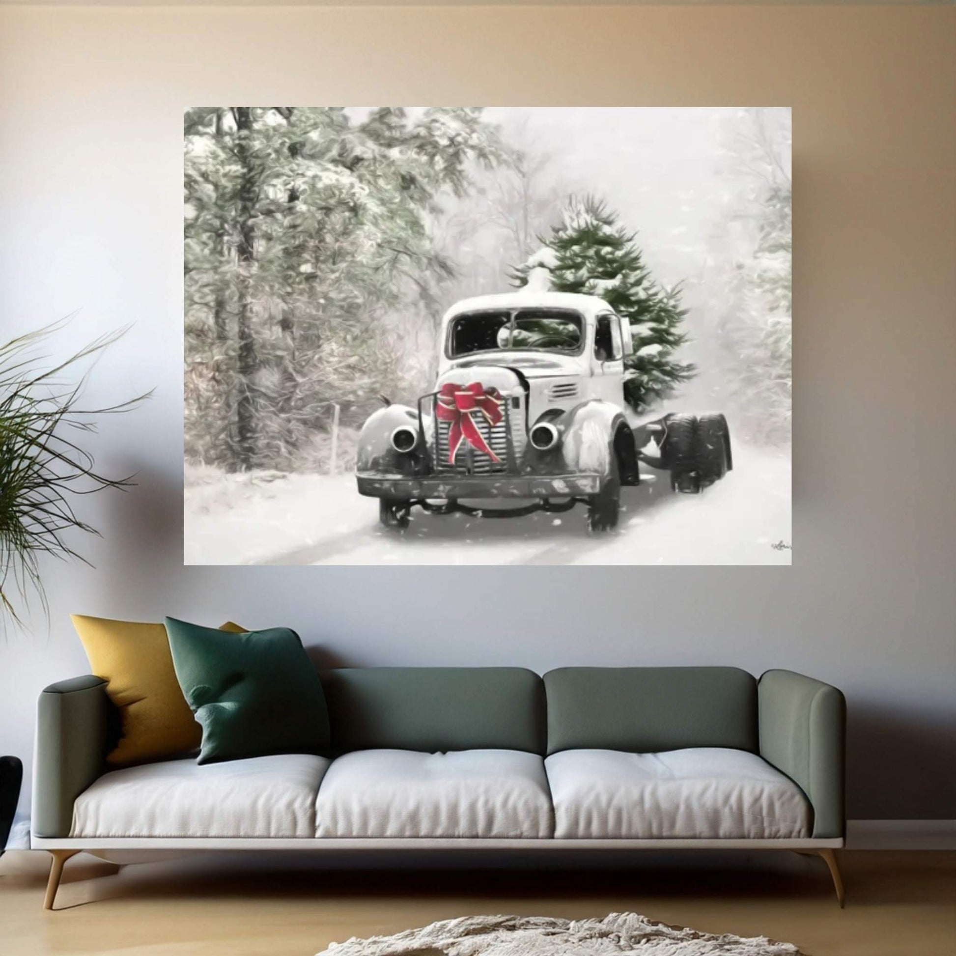 The Christmas Centerpiece Canvas Wall Art - Y Canvas