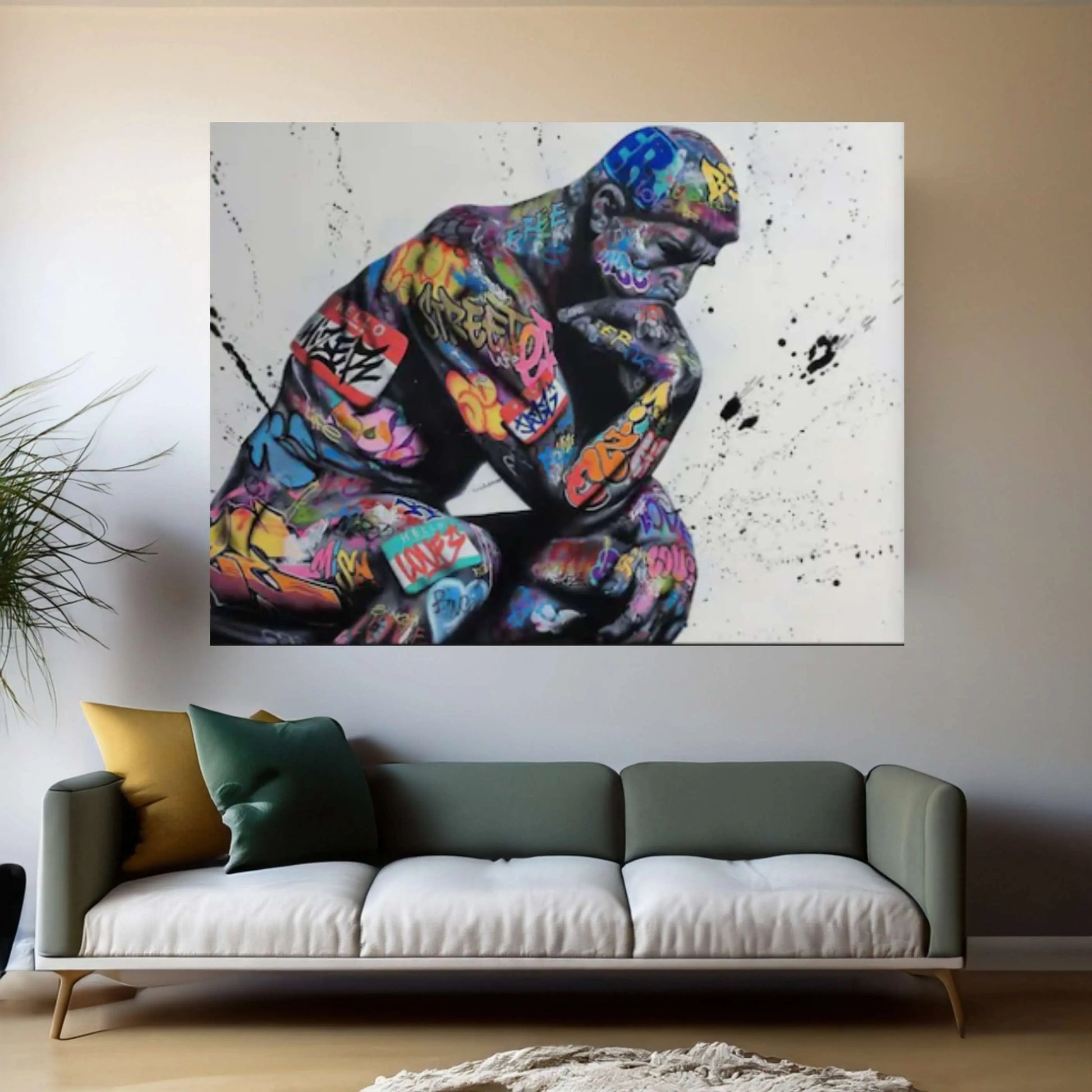 Banksy Canvas Art, Canvas Wall Art Decor, Print Poster Graffiti Wall Art - Y Canvas