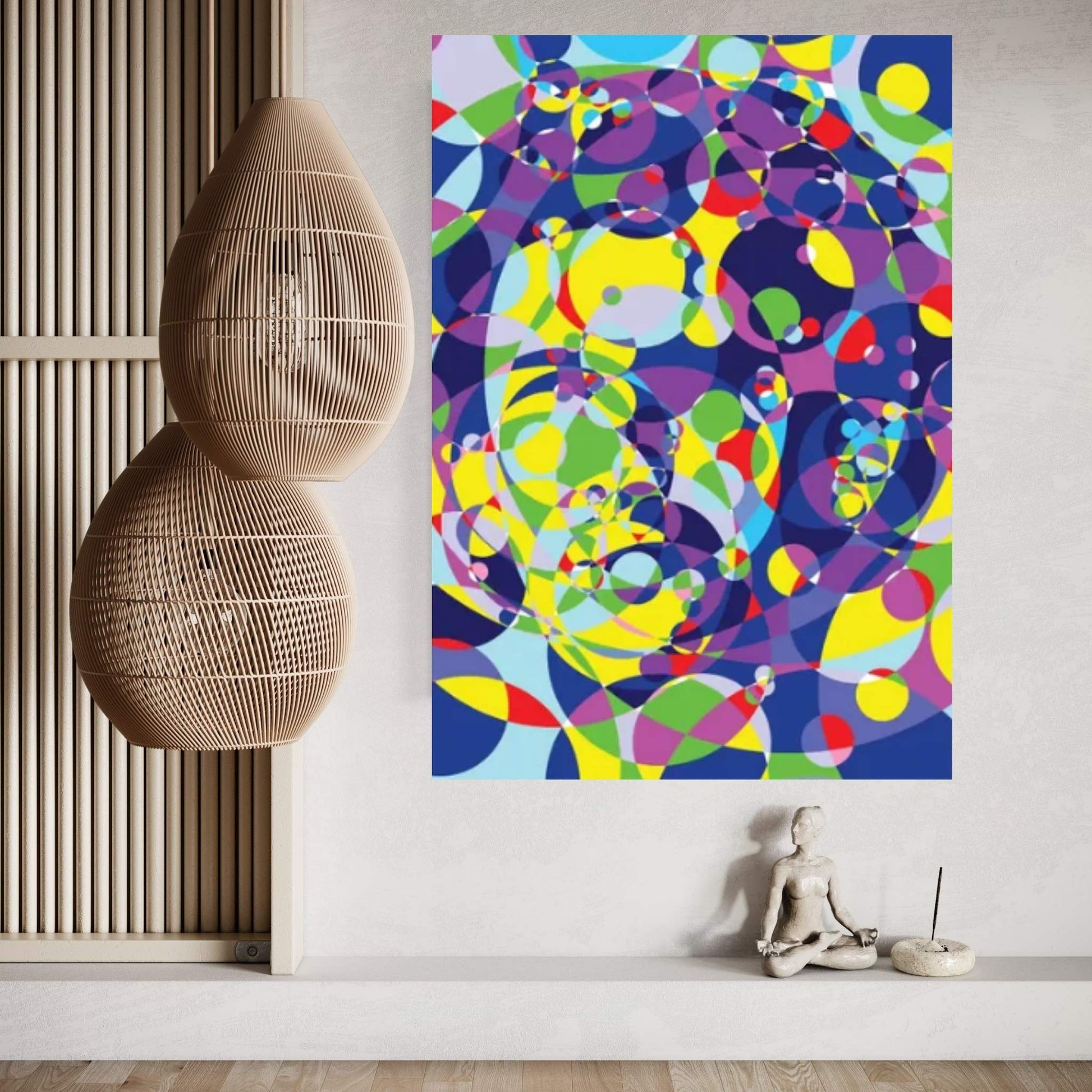 Ayrton Colored Circles Canvas Wall Art - Y Canvas