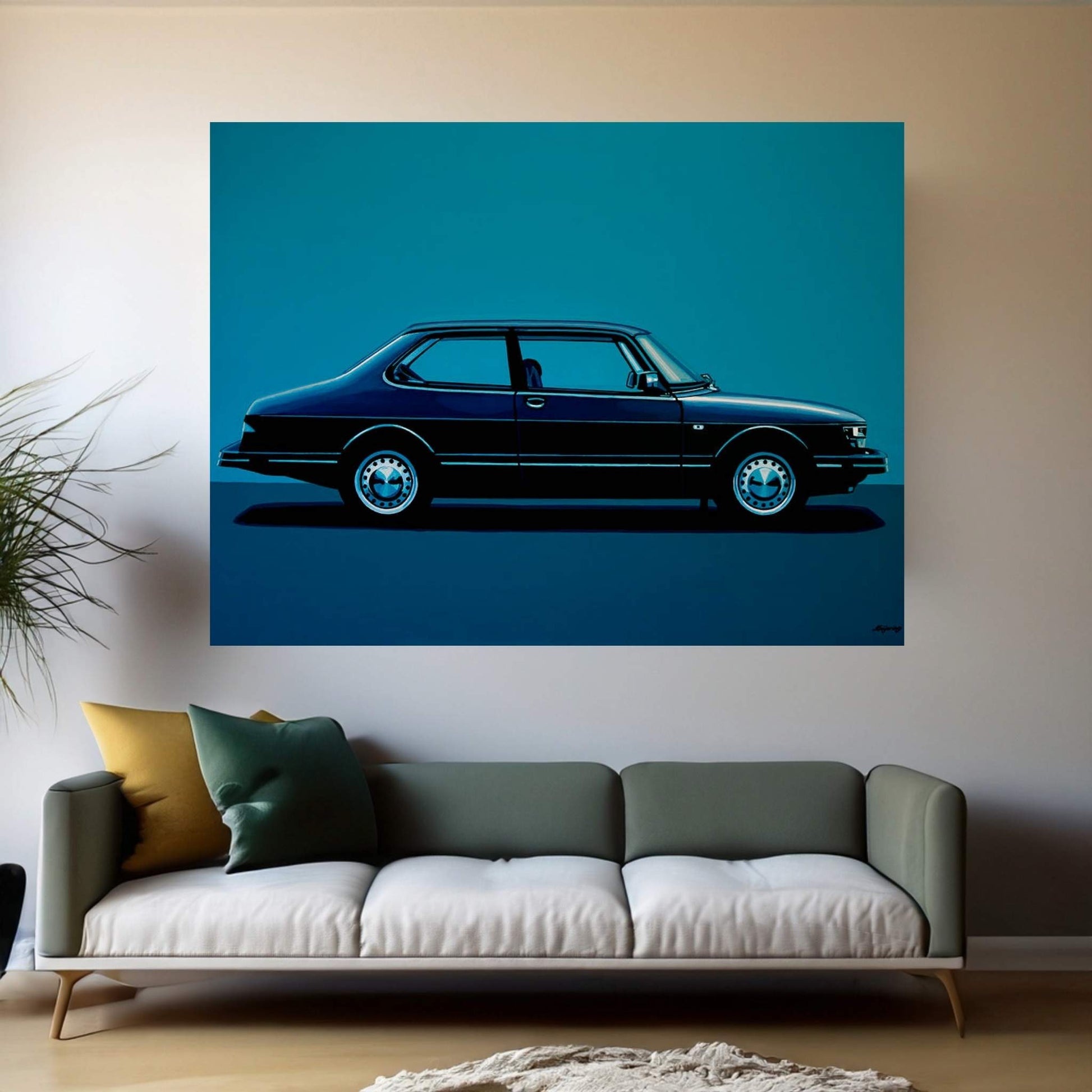 Saab 90 1985 Canvas Wall Art - Y Canvas