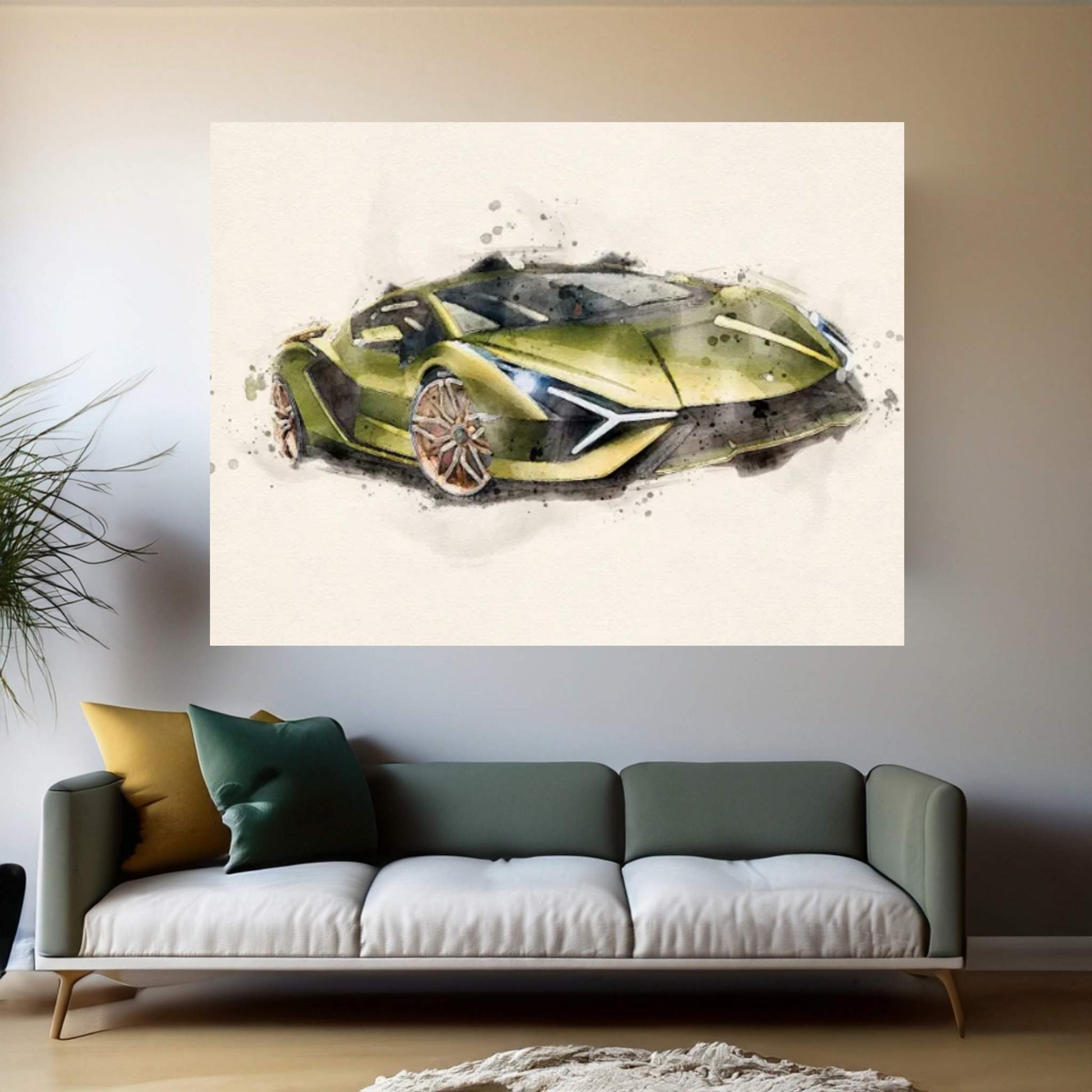 Lamborghini v II Canvas Wall Art - Y Canvas