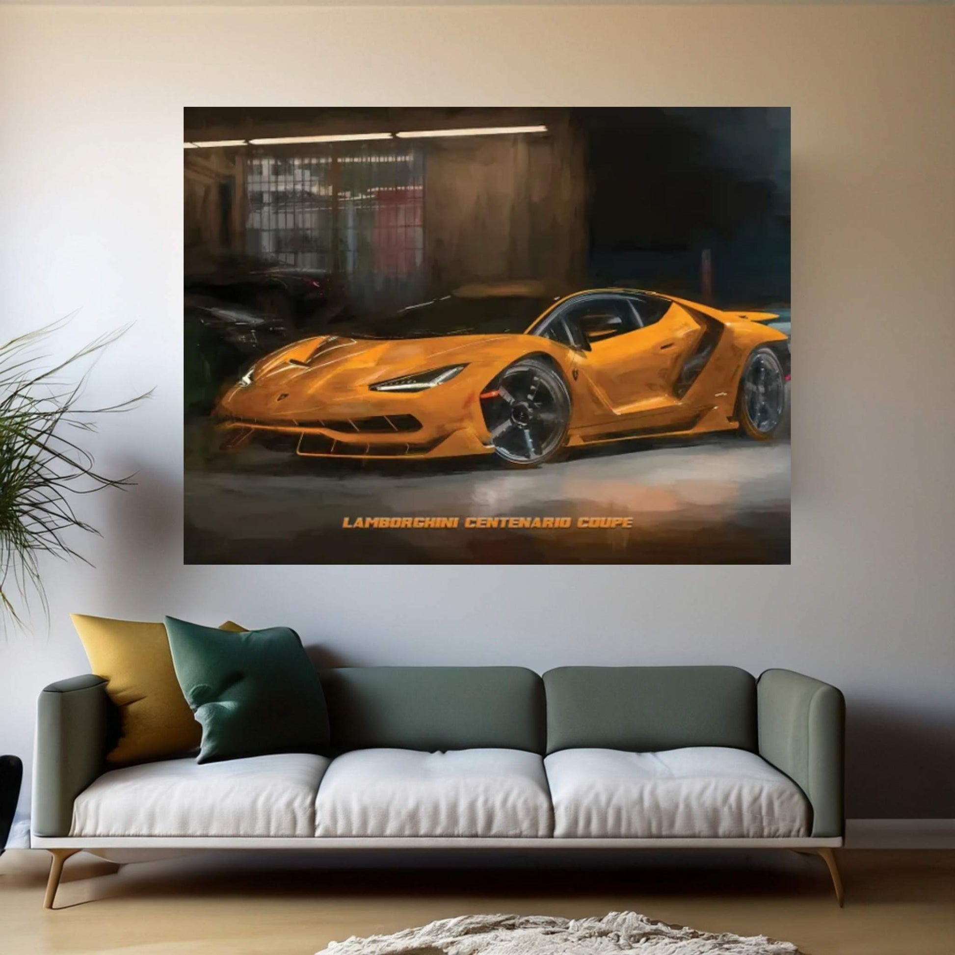 Lamborghini Centenario Coupe In Watercolor Canvas Wall Art - Y Canvas