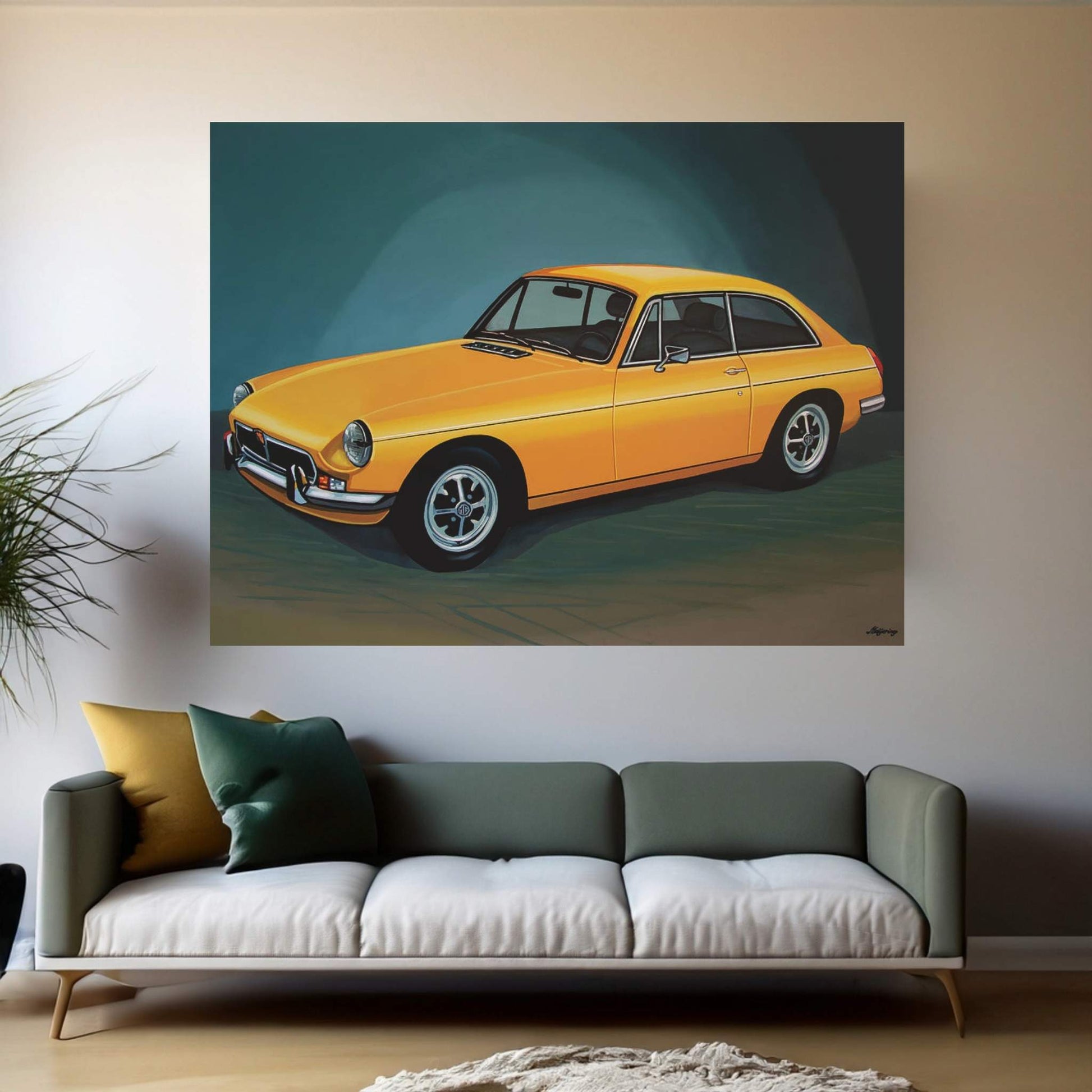 MGB GT 1966 Canvas Wall Art - Y Canvas