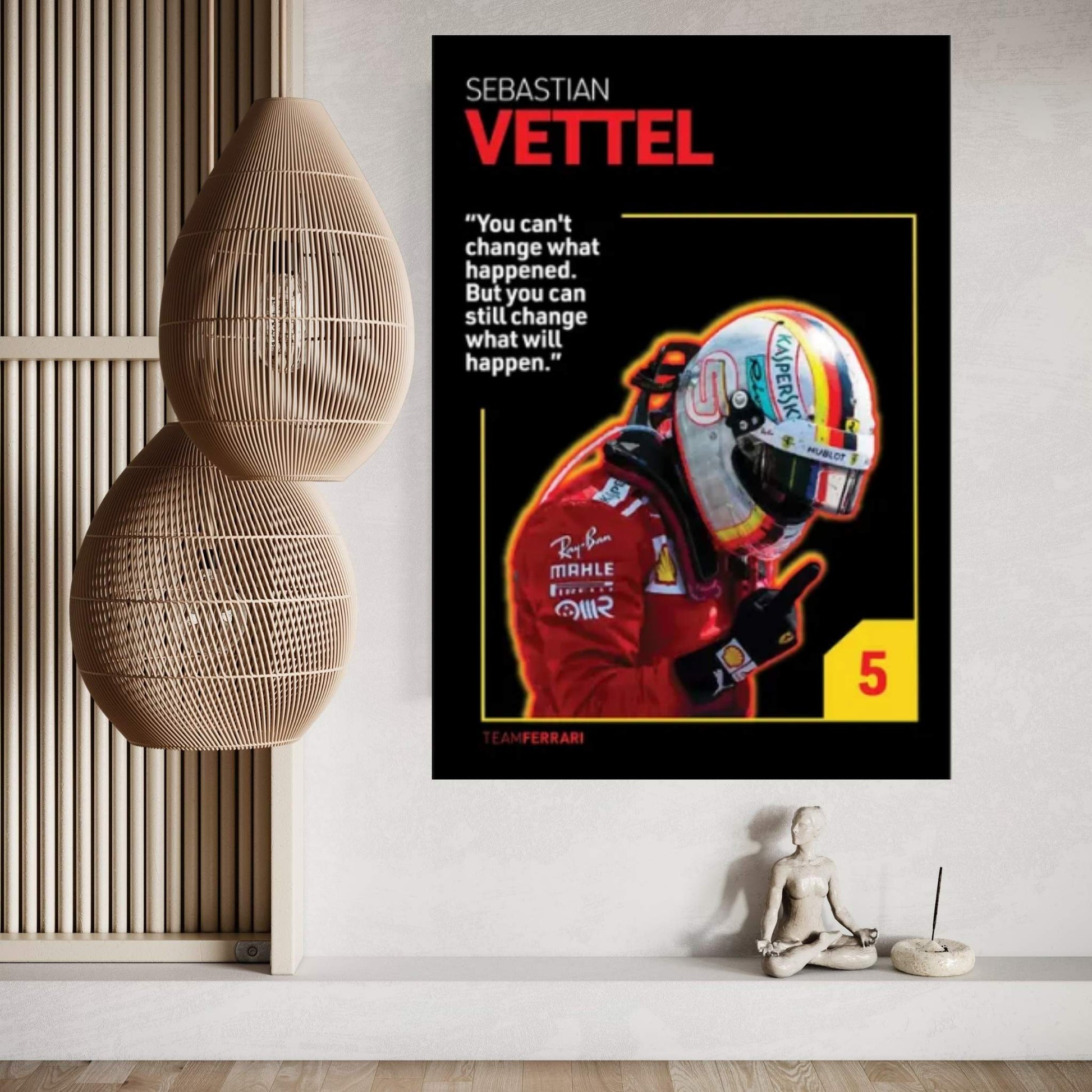 Sebastian Vettel (Black) Canvas Wall Art - Y Canvas