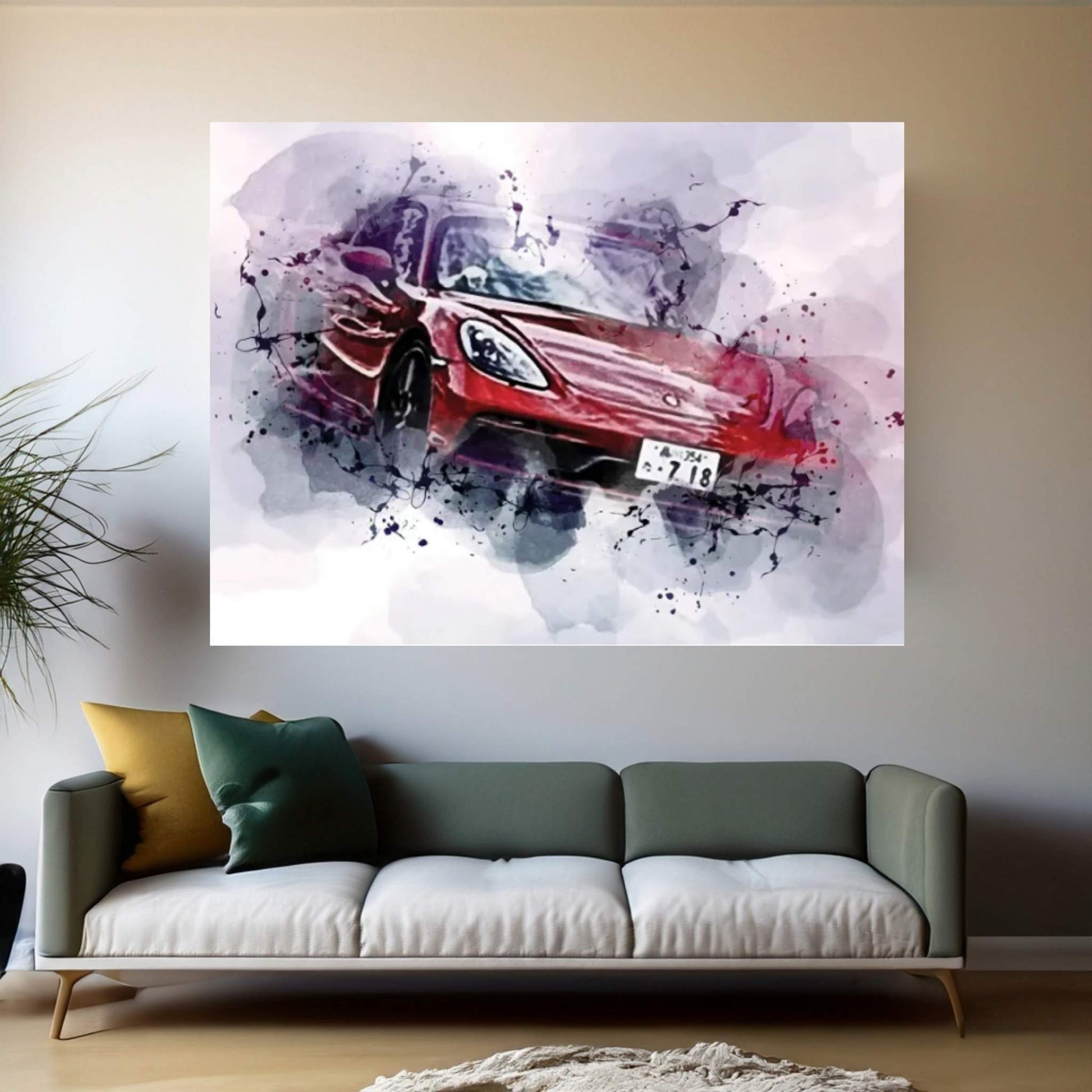 Porsche 718 Cayman Gts 2022 Canvas Wall Art - Y Canvas