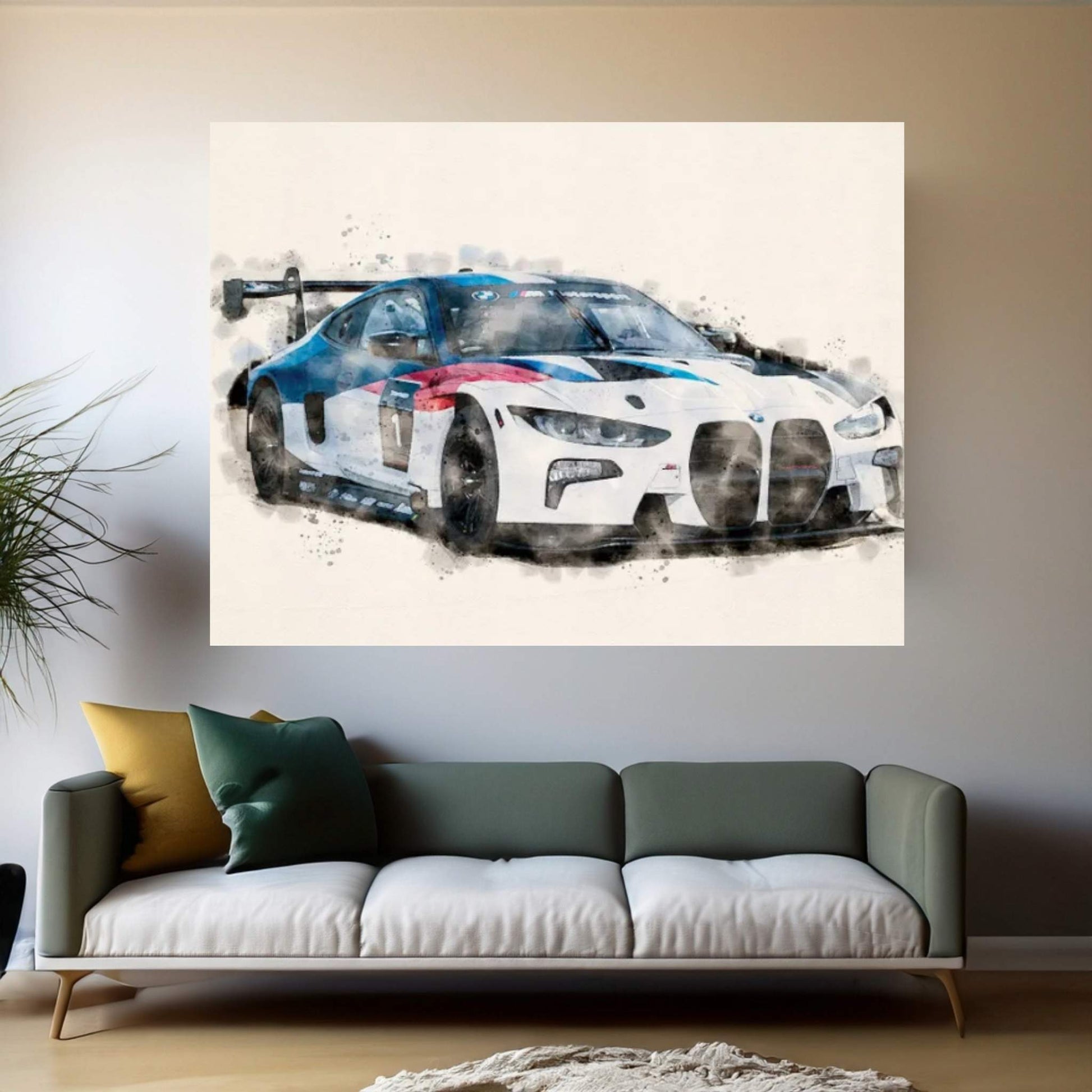 BMW Tuning 2022 M4 GT3 Canvas Wall Art - Y Canvas