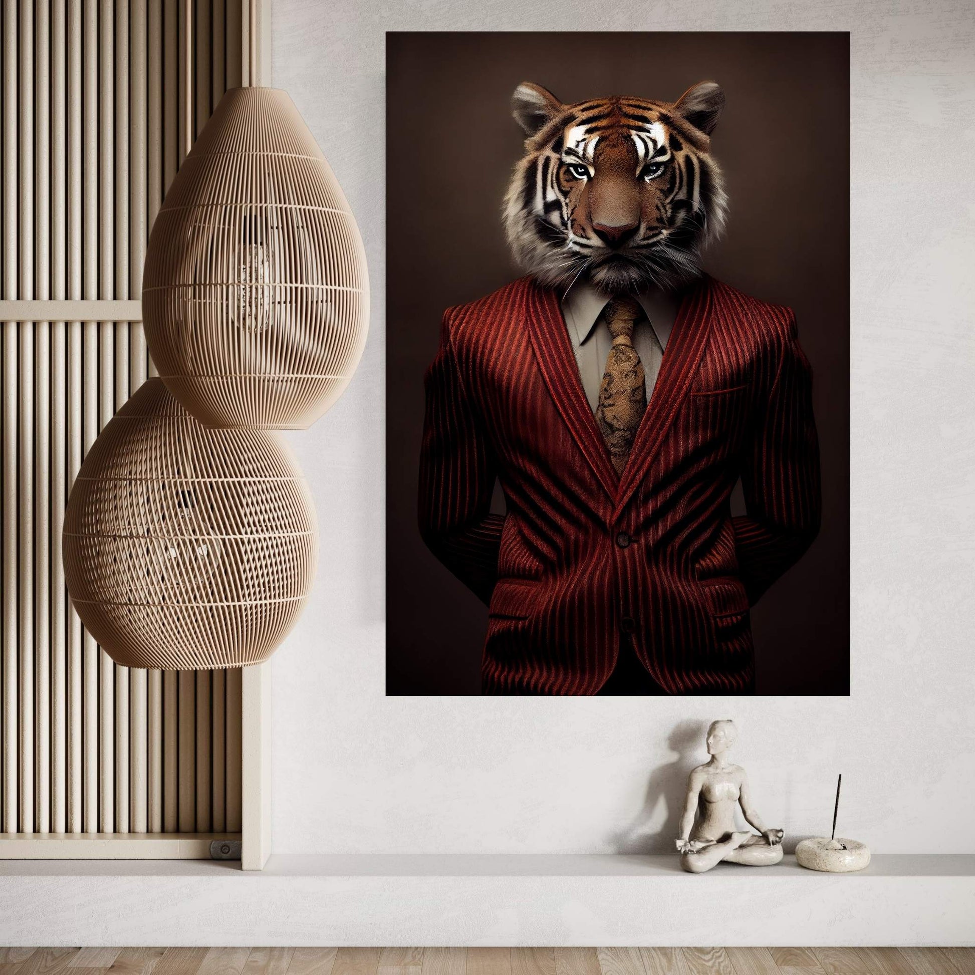 Businnes Tiger Wall Art, Tiger Canvas Art, Animal Wall Art - Y Canvas