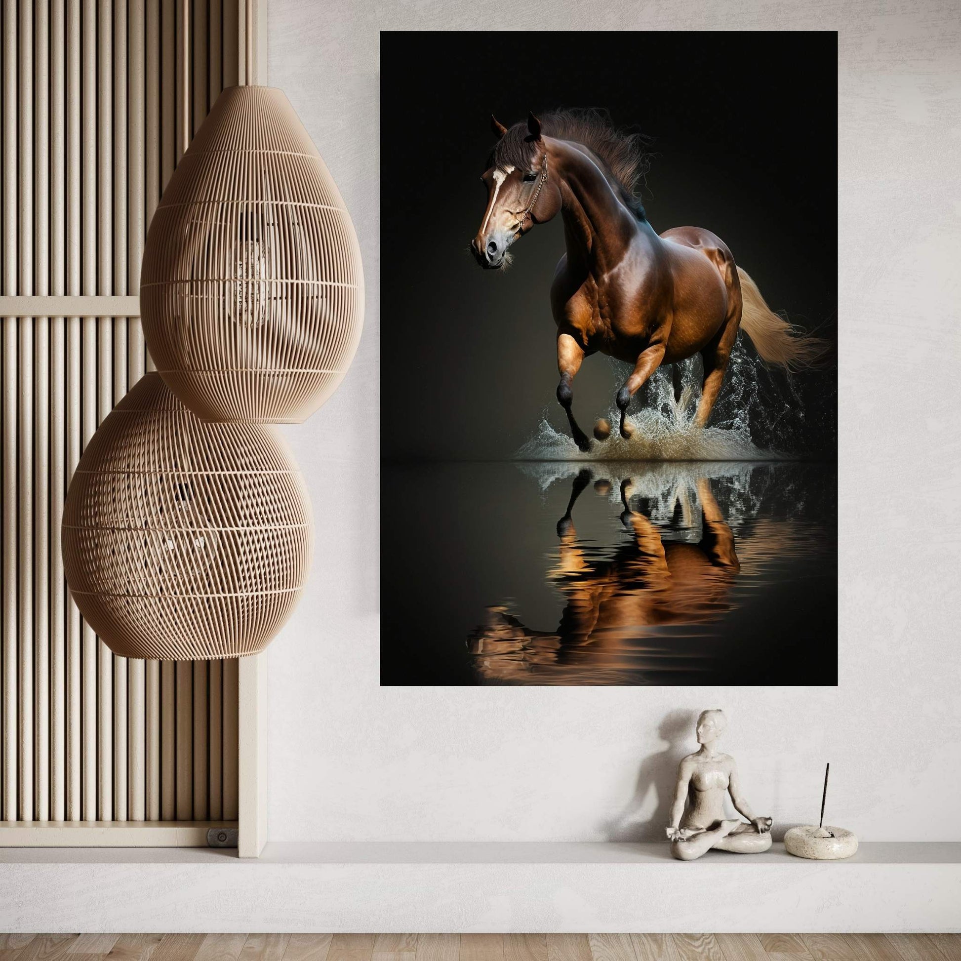 Beautiful Brown Horse Canvas Wall Art , Animal Wall Art - Y Canvas