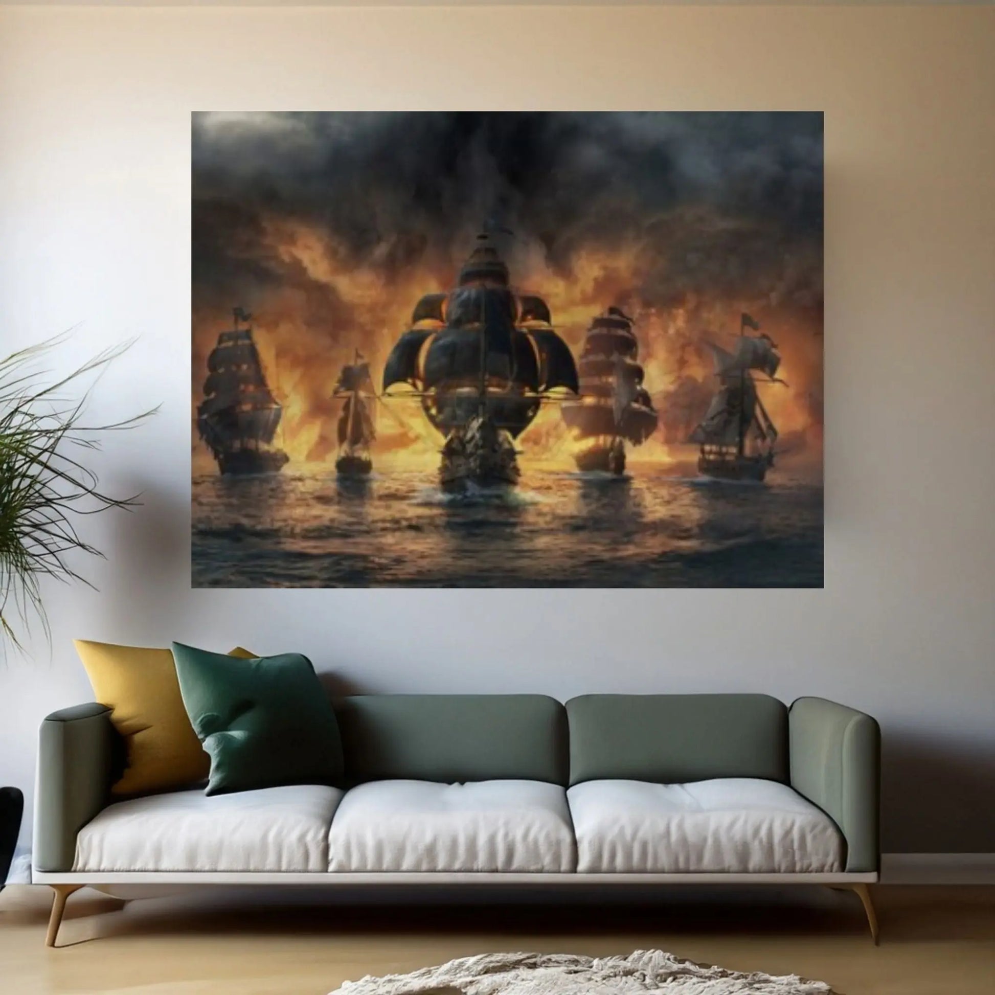 Sailing Boat Canvas, Sea Wall Decor, Framed Canvas, Sea Landscape, Sailboat Painting,Ocean Painting - Y Canvas