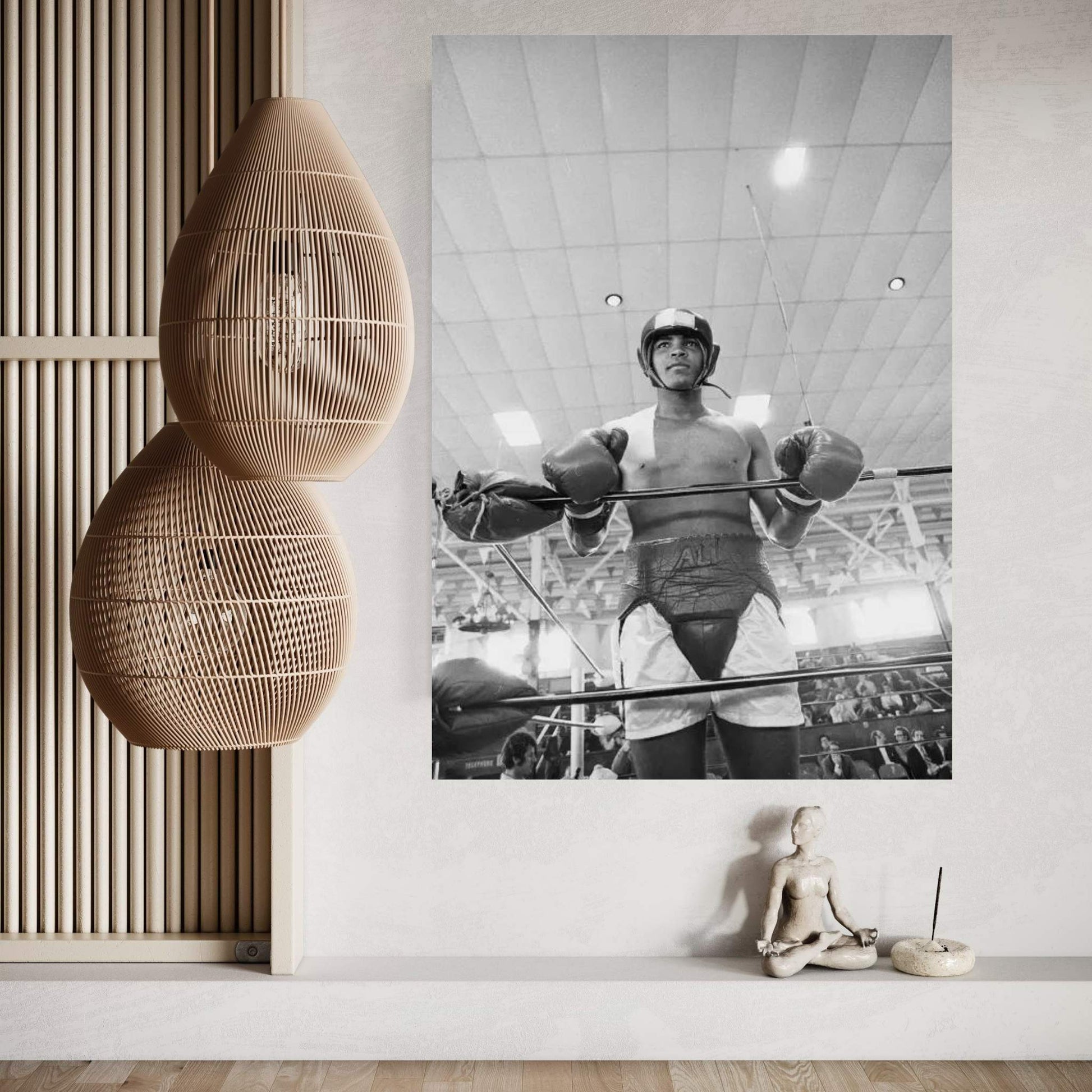 Muhammad Ali In Sparring Gear Canvas Wall Art - Y Canvas