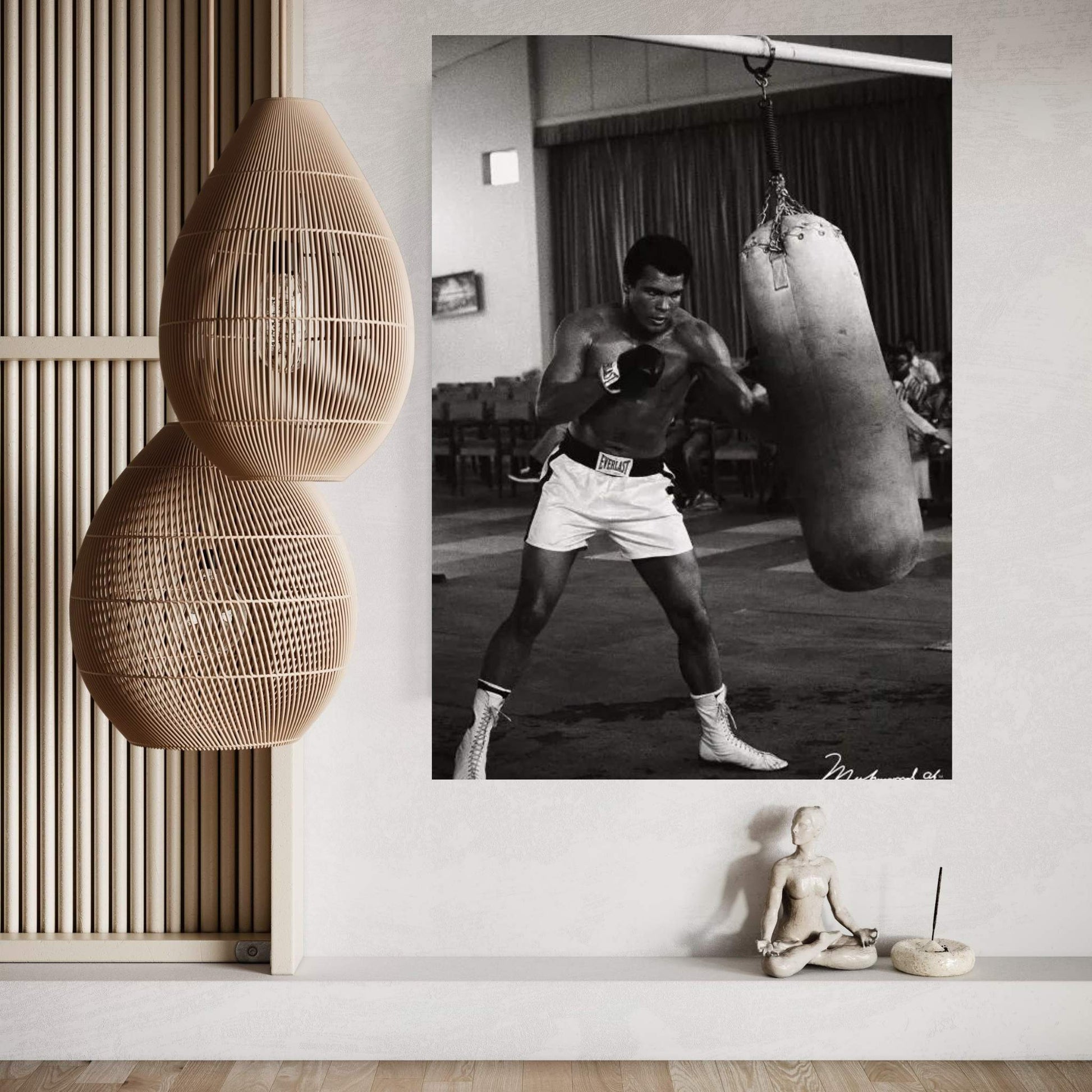 Ali Training in Zaire Canvas Wall Art - Y Canvas