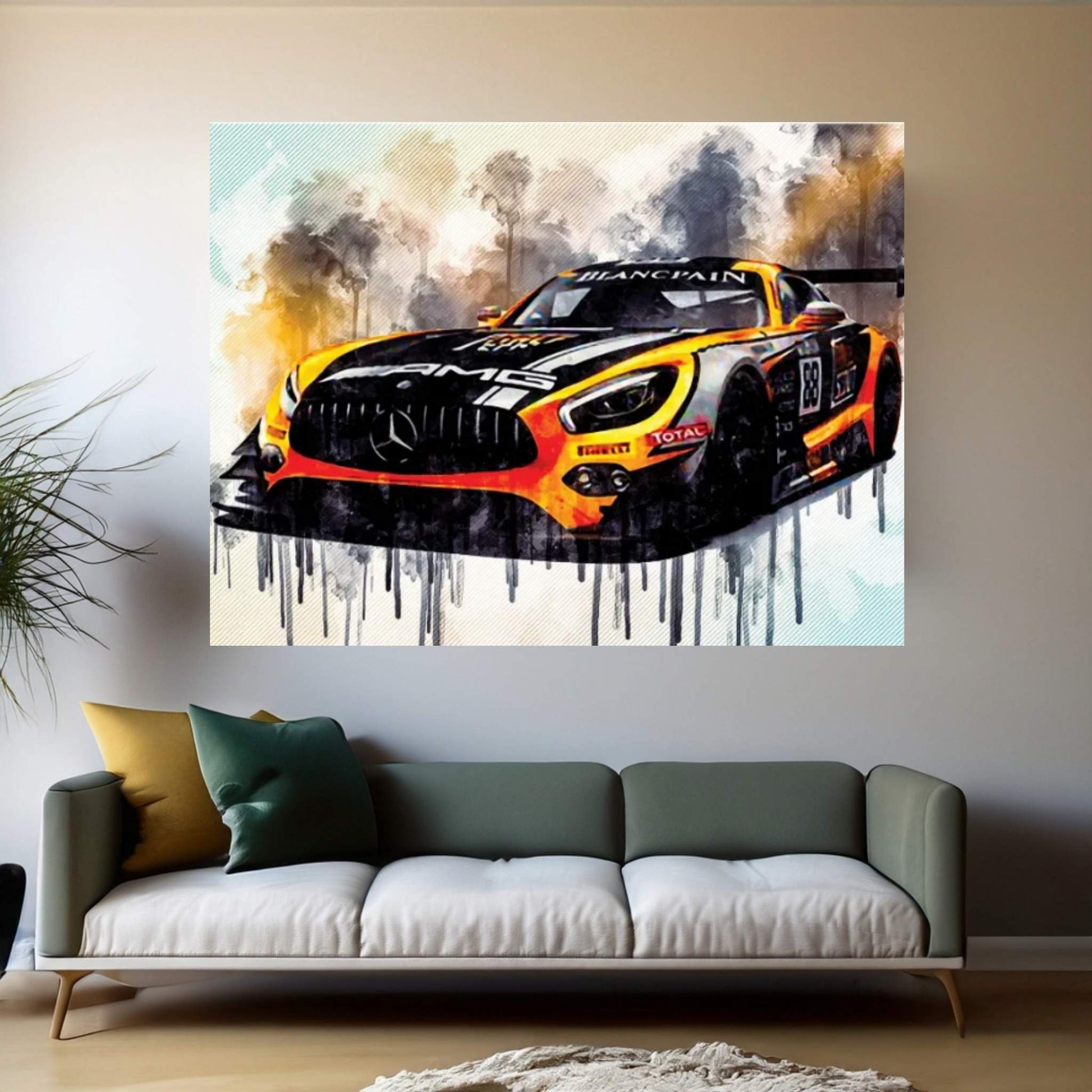 Mercedes-Amg 2018 Akka Asp Dtm Racing Tuning German Sports Cars Canvas Wall Art - Y Canvas