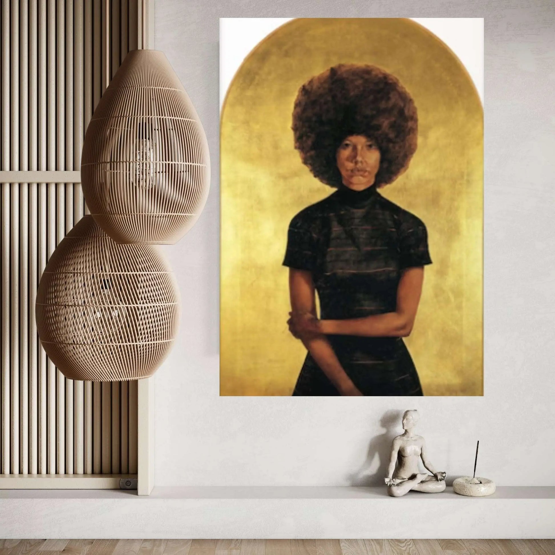 Lady Mama (1969) Mid Century Modern Art Canvas Wall Art Poster Print - Barkley L. Hendricks Painting Reproduction Print - Y Canvas