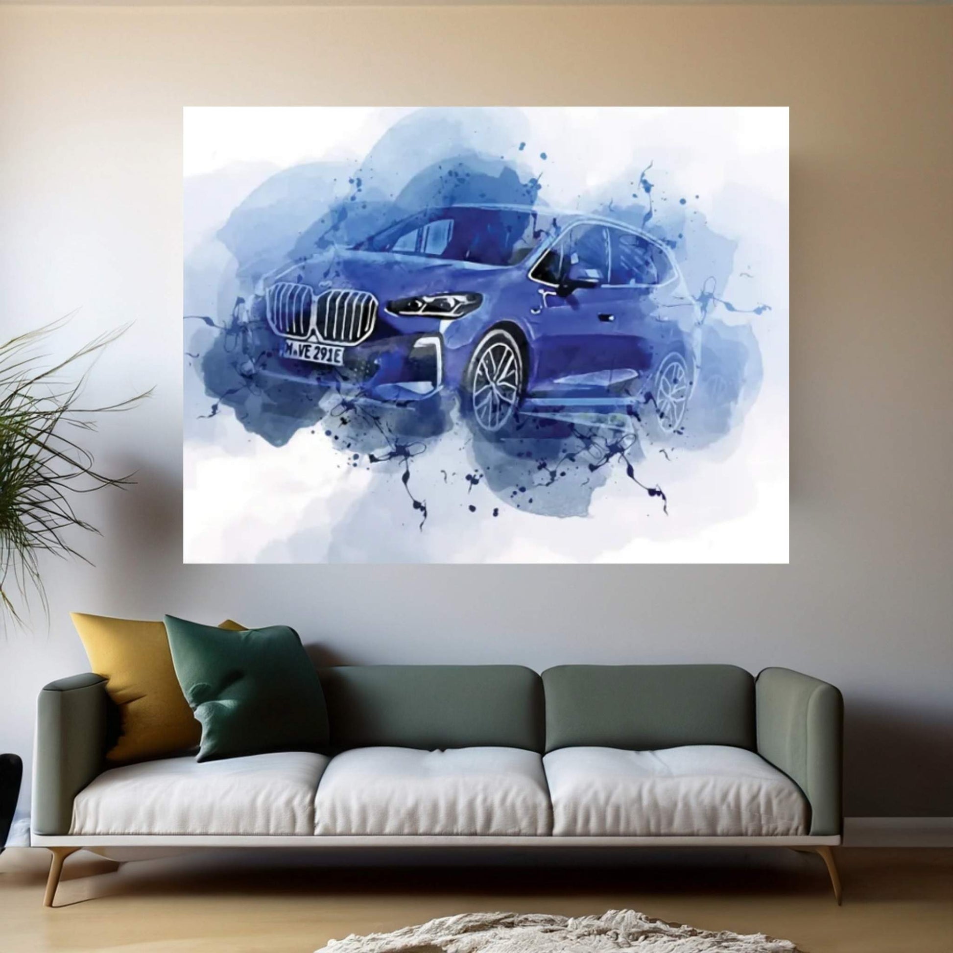 BMW 230E Xdrive Active Tourer M Sport 2021 Canvas Wall Art - Y Canvas