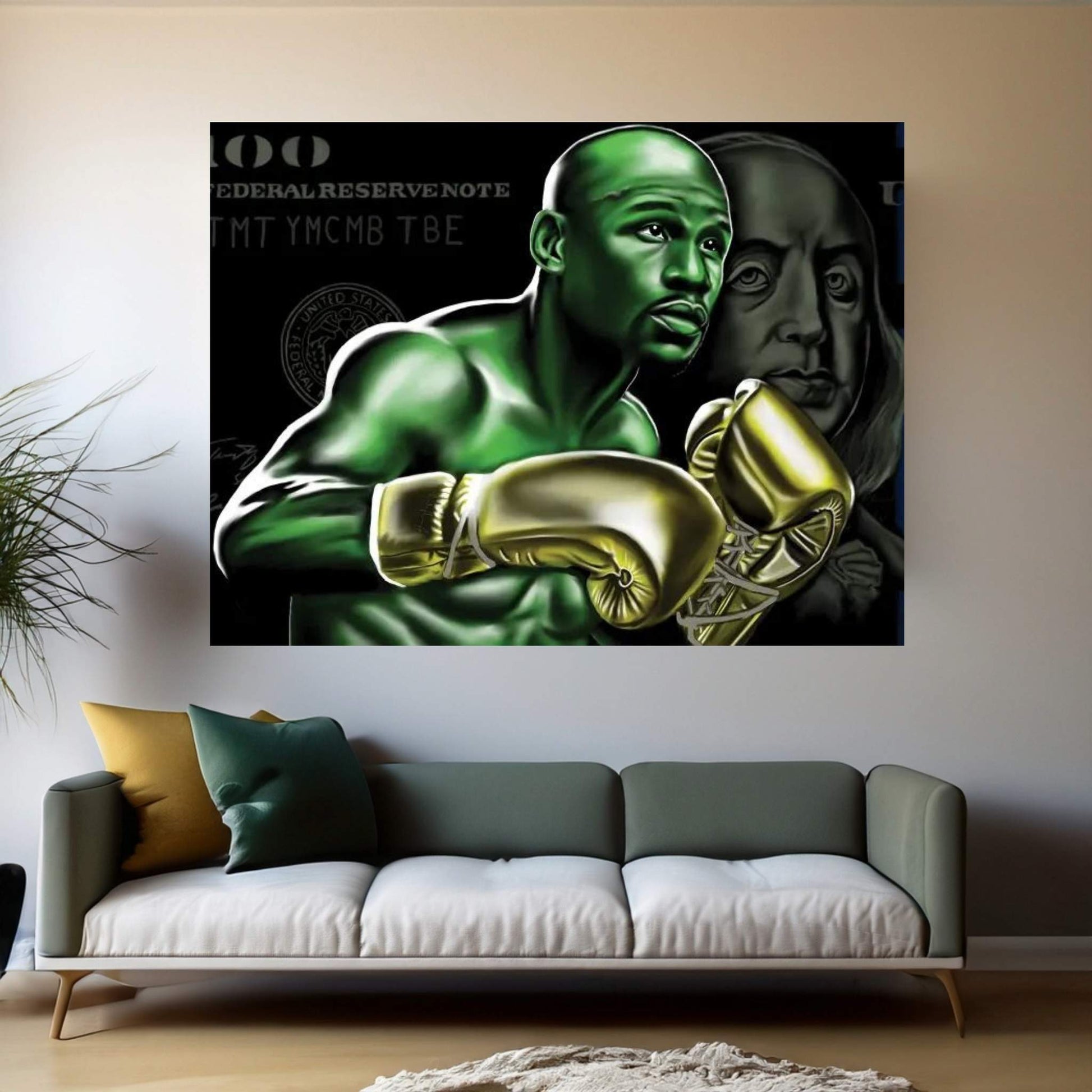 Floyd Mayweather-Money Canvas Wall Art - Y Canvas