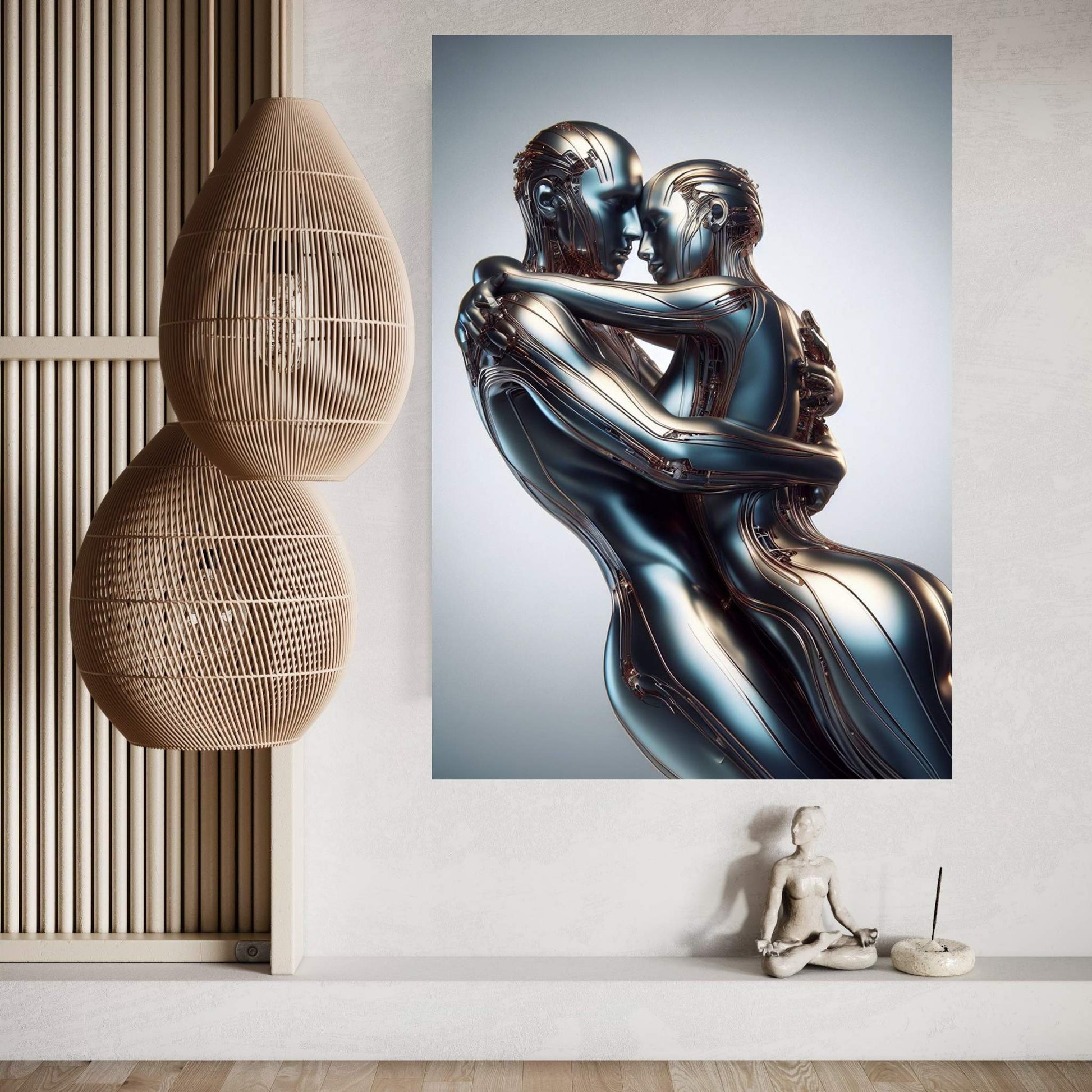 Metalic Love Couple Canvas Wall Art - Y Canvas